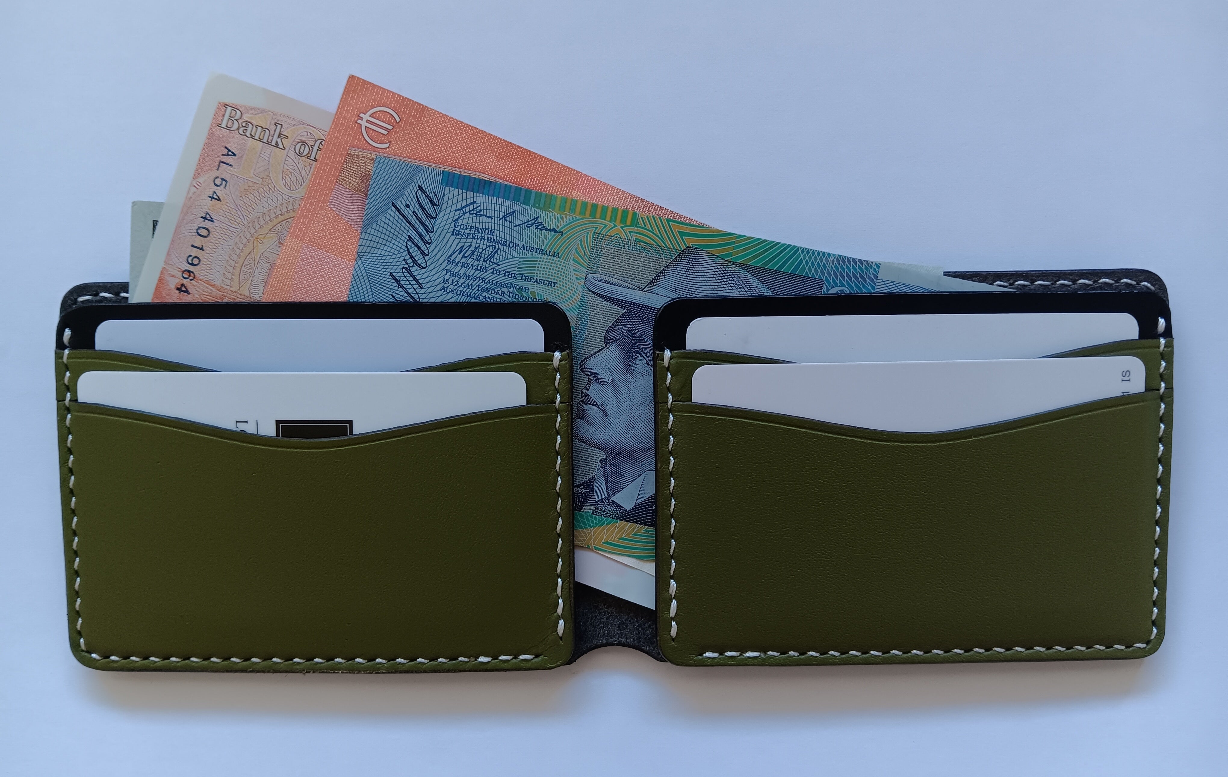 Men's Wallet Cardholder - White Stitching