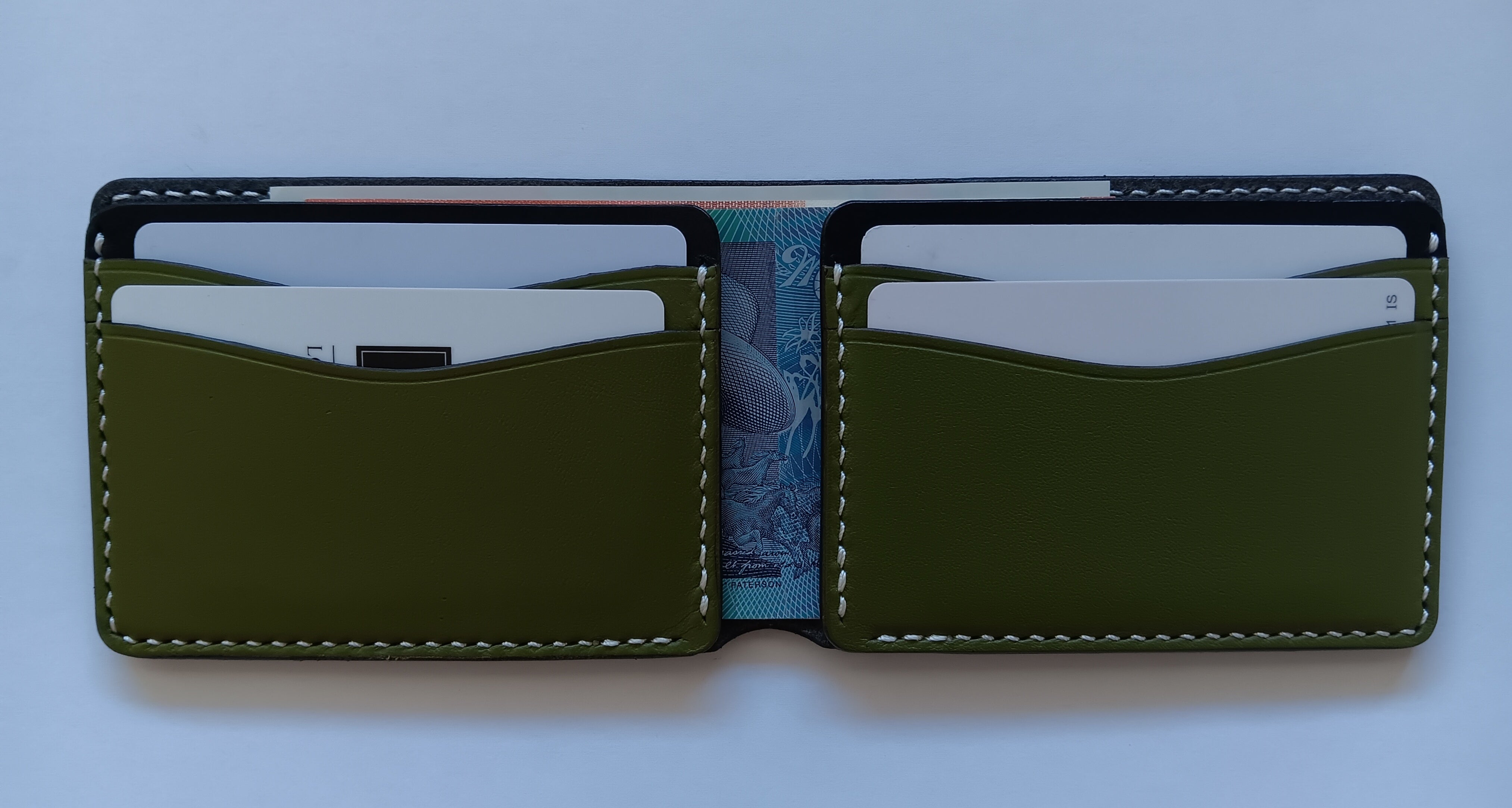 Men's Wallet Cardholder - White Stitching