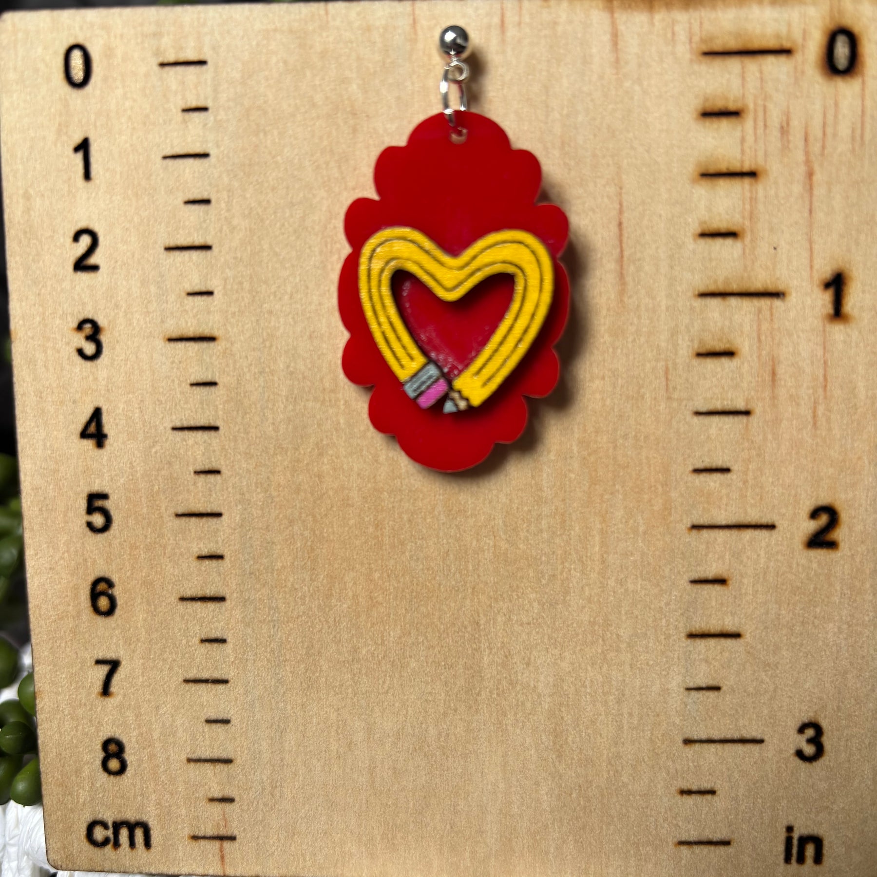 Teacher pencil earrings