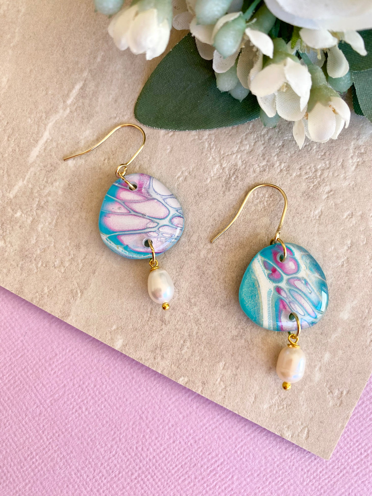 Artisan Freshwater Pearls and Art Earrings