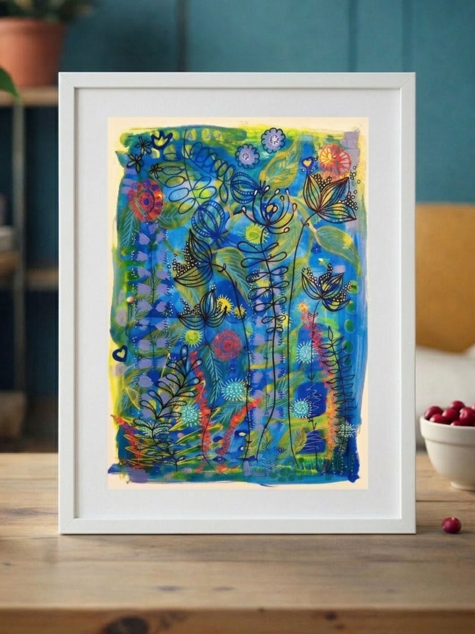 Original Hand Painted Artwork: The Sapphire Garden