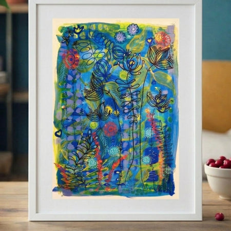 Original Hand Painted Artwork: The Sapphire Garden
