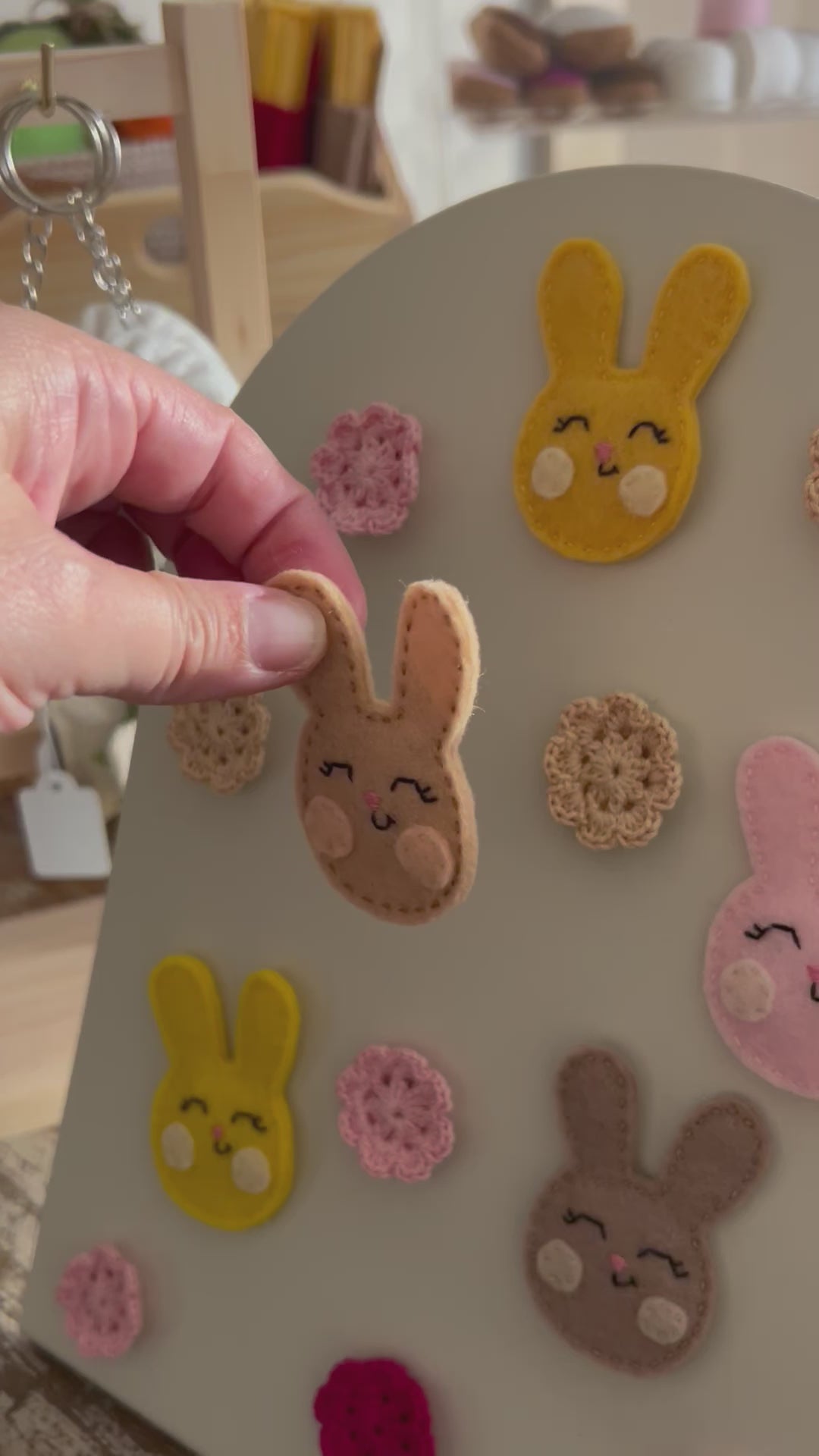 Set of 2, Felt Easter Fridge Magnets, Easter Basket Gift