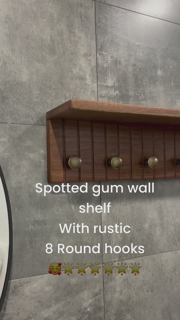 Spotted gum rustic wall shelf