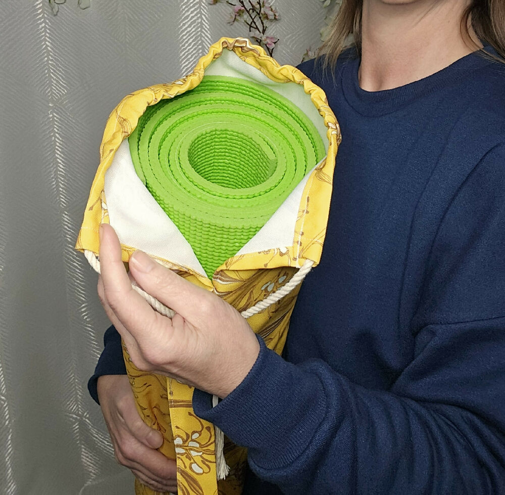 Yoga/Pilates Mat Bag - Yellow Grevillea Flowers