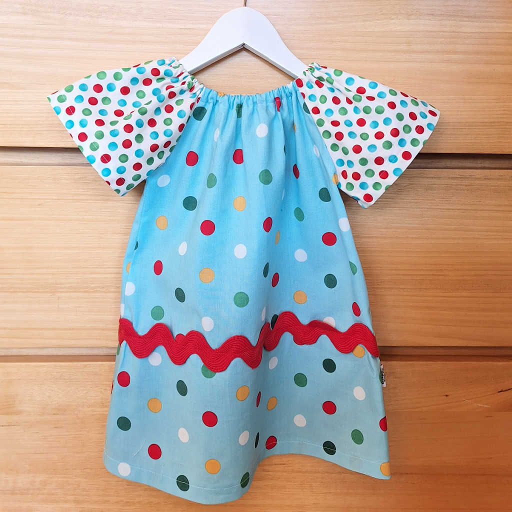 Handmade Girls Christmas Dress with Spots | Size 2