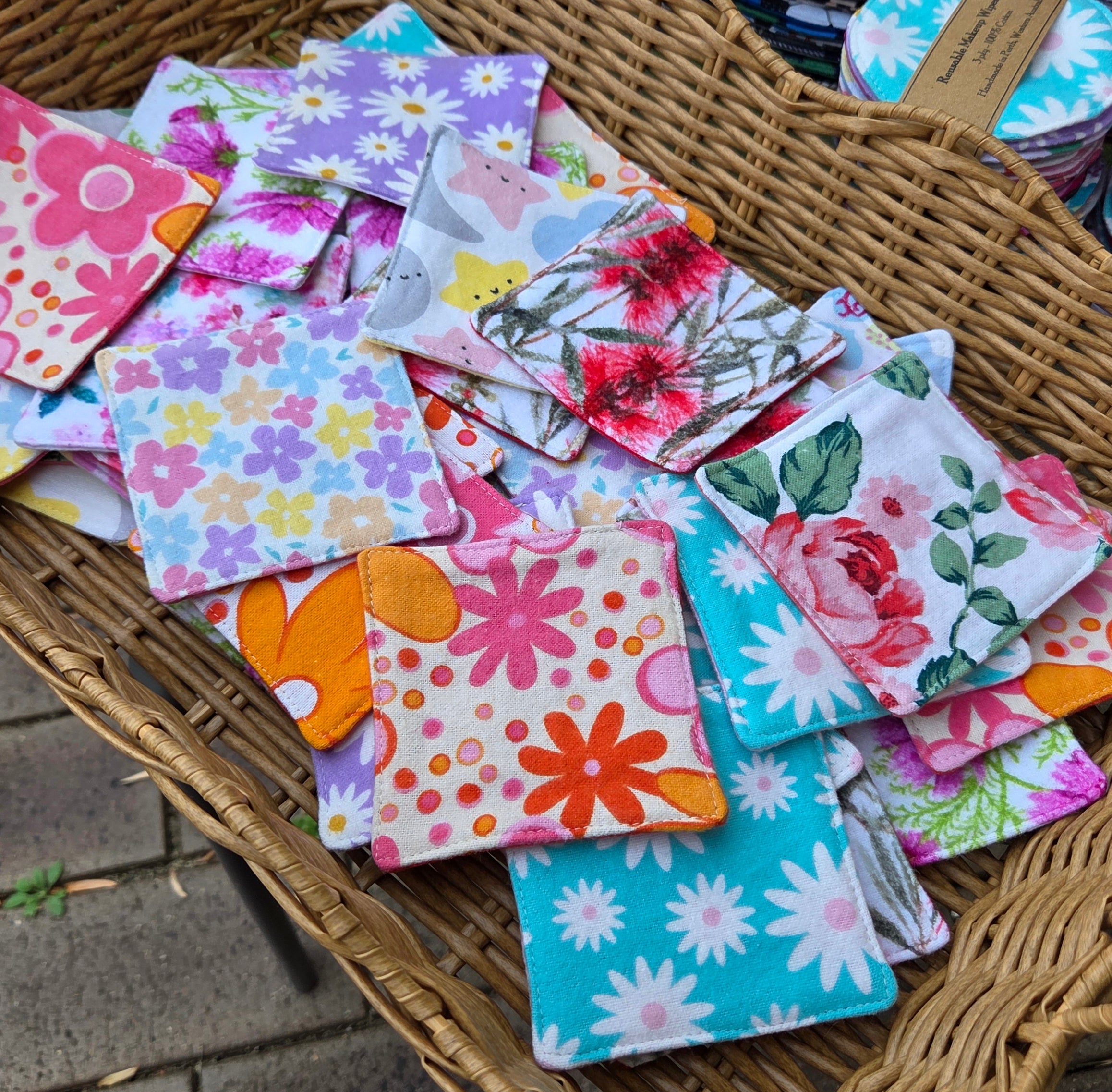 Reusable Makeup Wipes, packs of 10, various designs