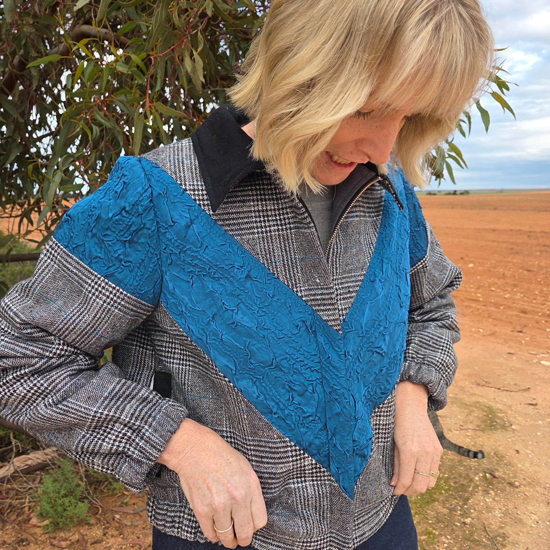 Blue Lagoon - Retro Bomber jacket - S/M