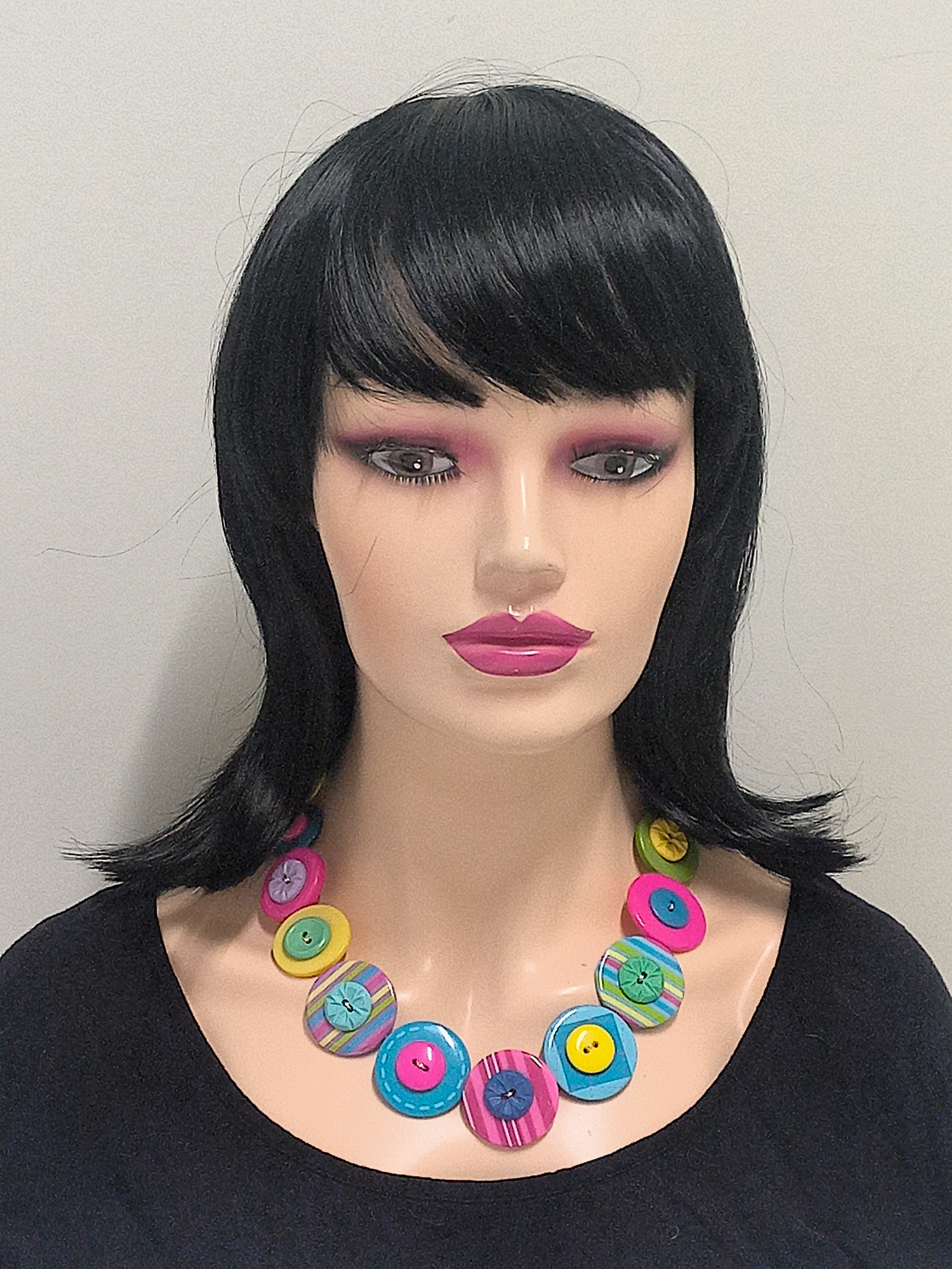 Button necklace - Carousel Colours