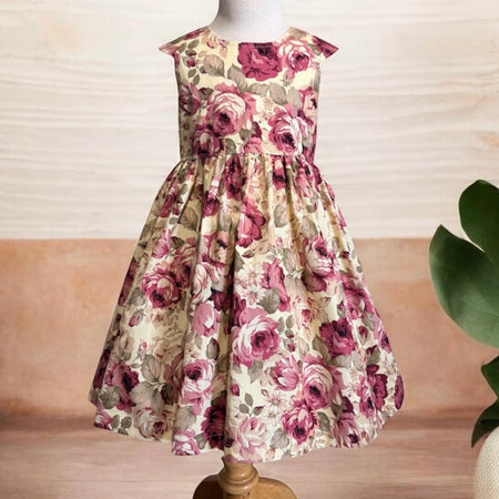 Burgandy Rose Tea Party Dress