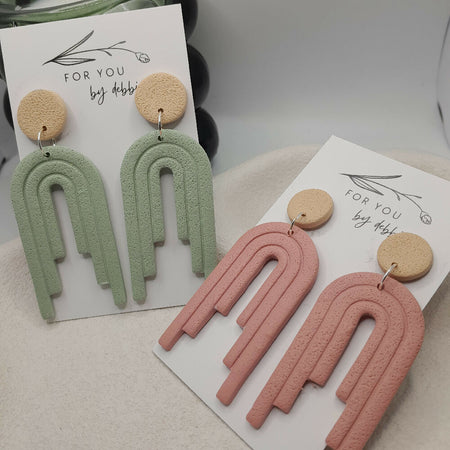 Waterfall arch polymer clay earrings- hypoallergenic