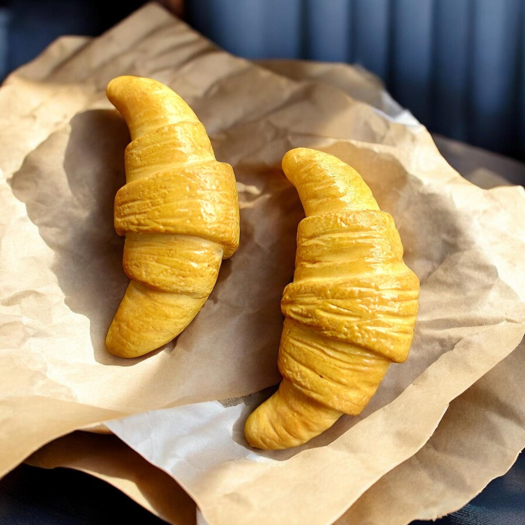 Decorative Fridge Magnets | Polymer Clay Miniature Croissants | Food Inspired