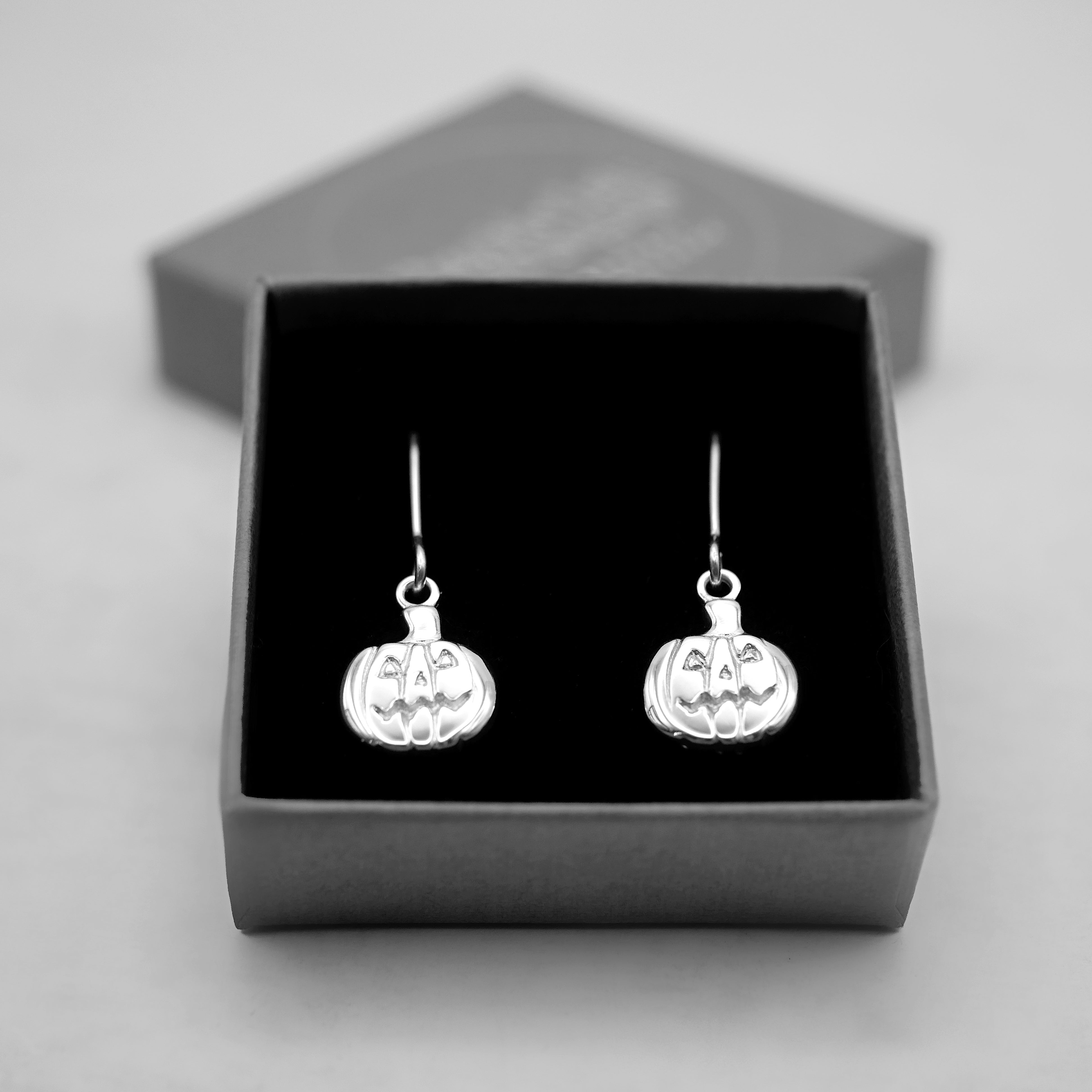 Spooky Earrings - Handmade Sterling Silver Ghost and Pumpkin Earrings