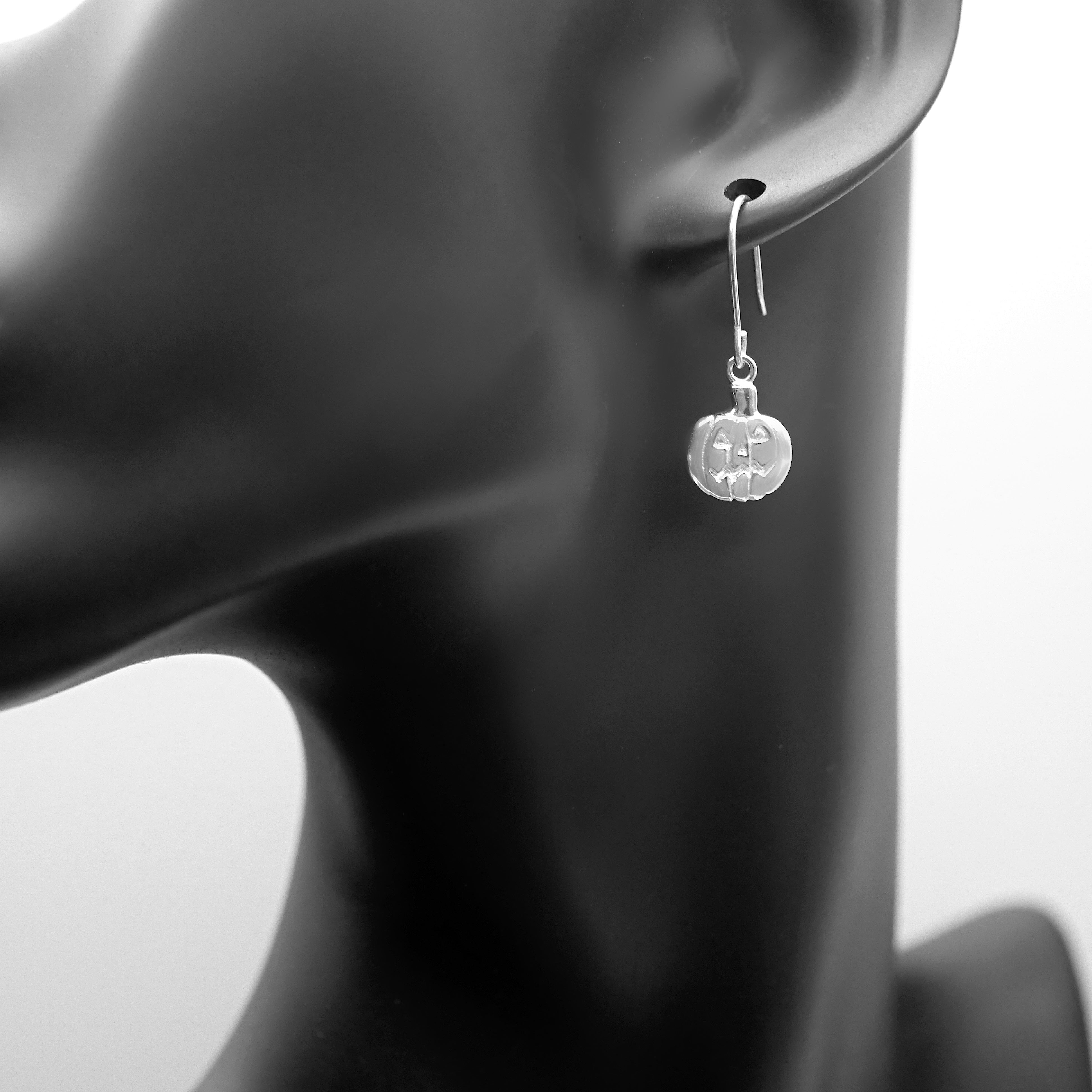 Spooky Earrings - Handmade Sterling Silver Ghost and Pumpkin Earrings