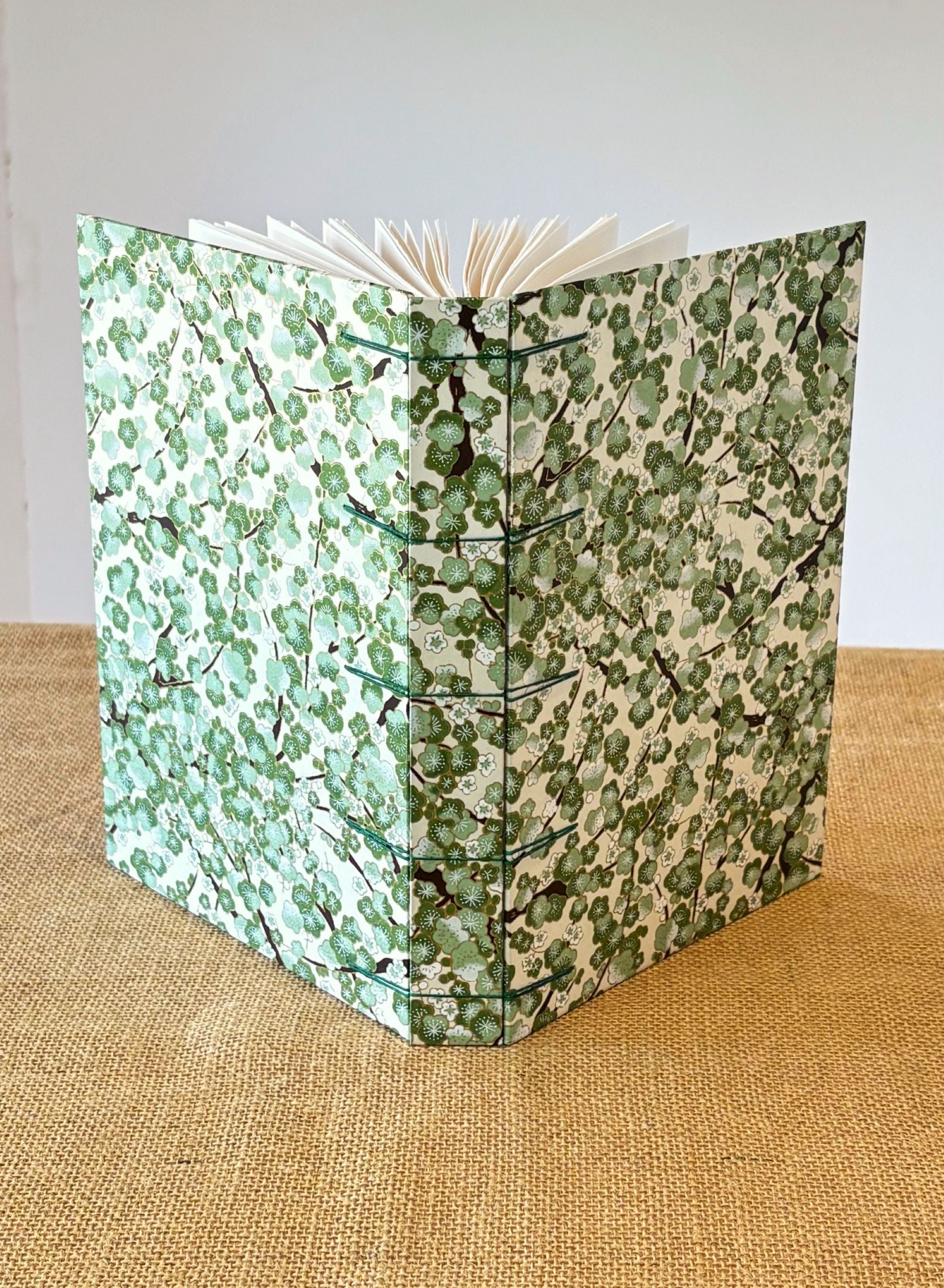 Handmade Secret Belgian Stitch Journal, Japanese Blossom Cover Design