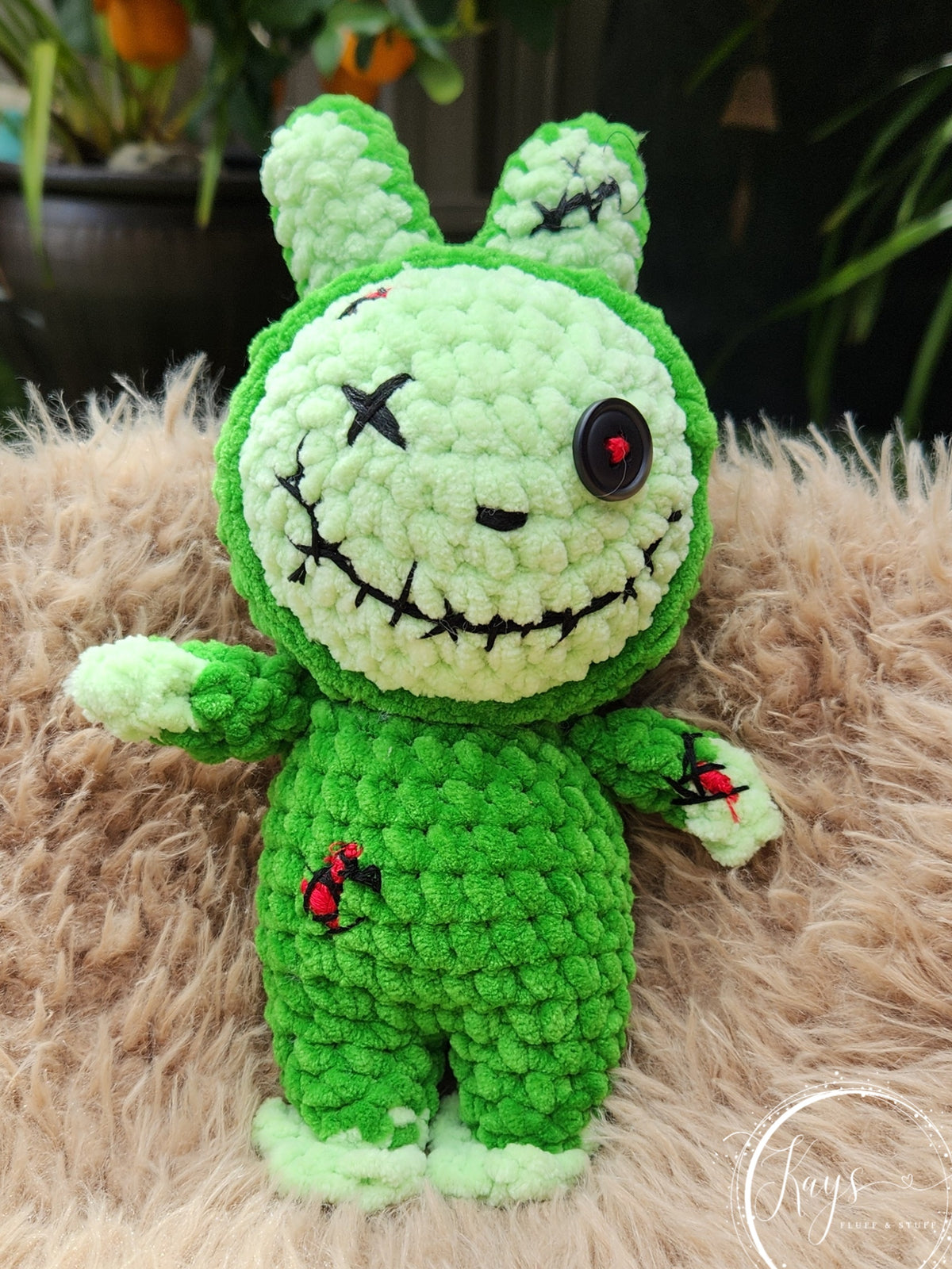 Crochet Halloween Zombie Bunny Doll