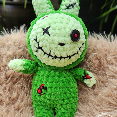 Hand crochet Halloween Zombie Bunny Doll