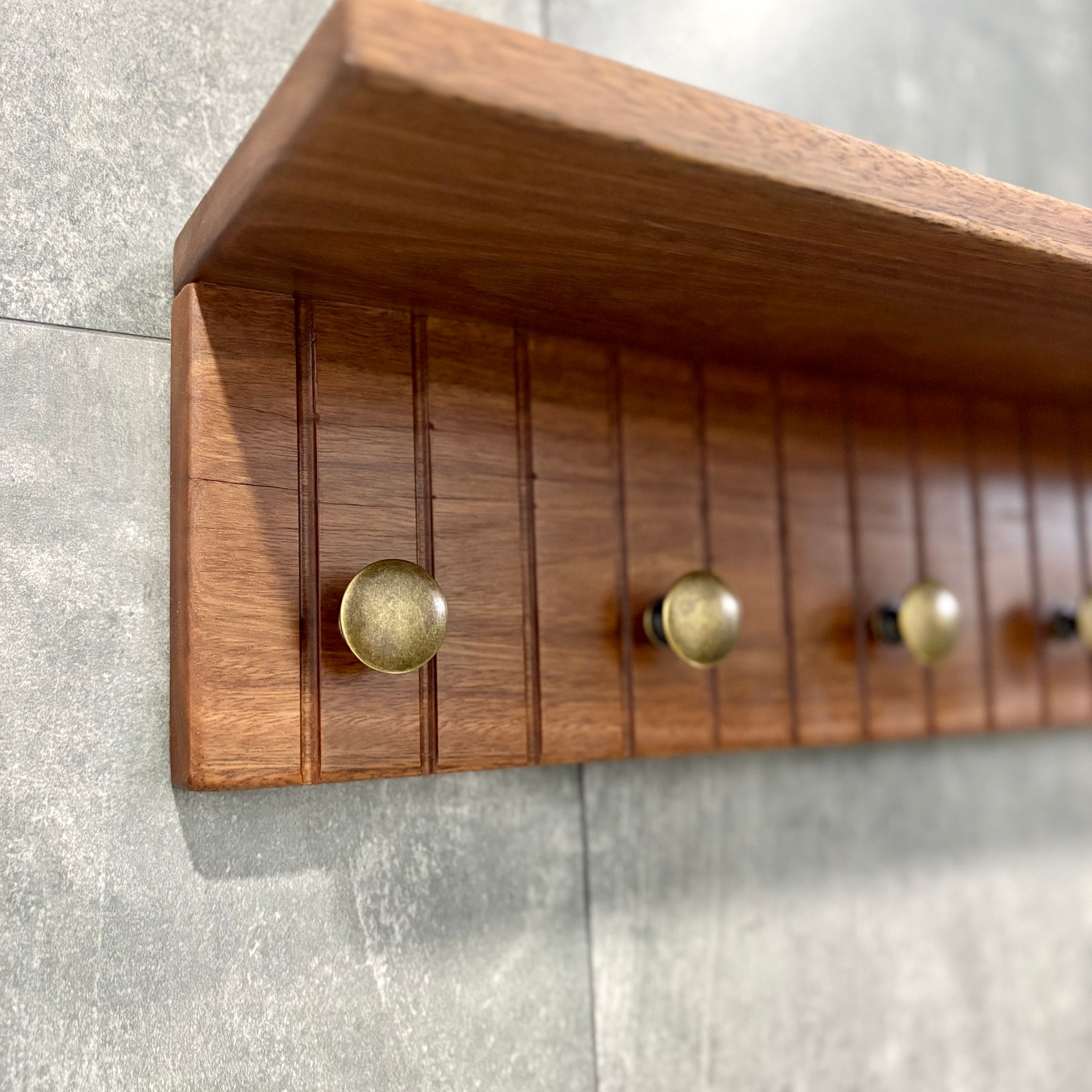 Spotted gum rustic wall shelf