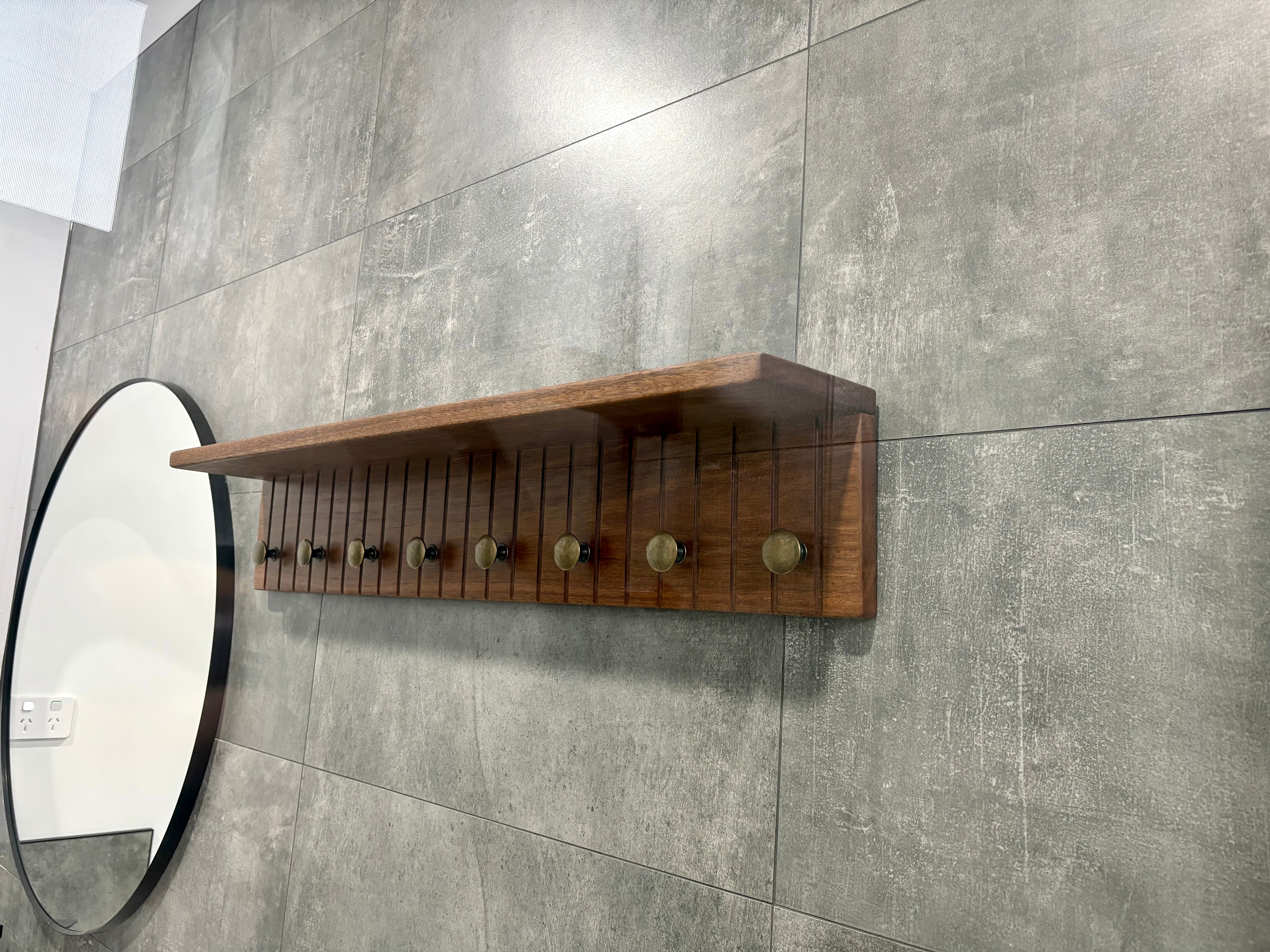 Spotted gum rustic wall shelf
