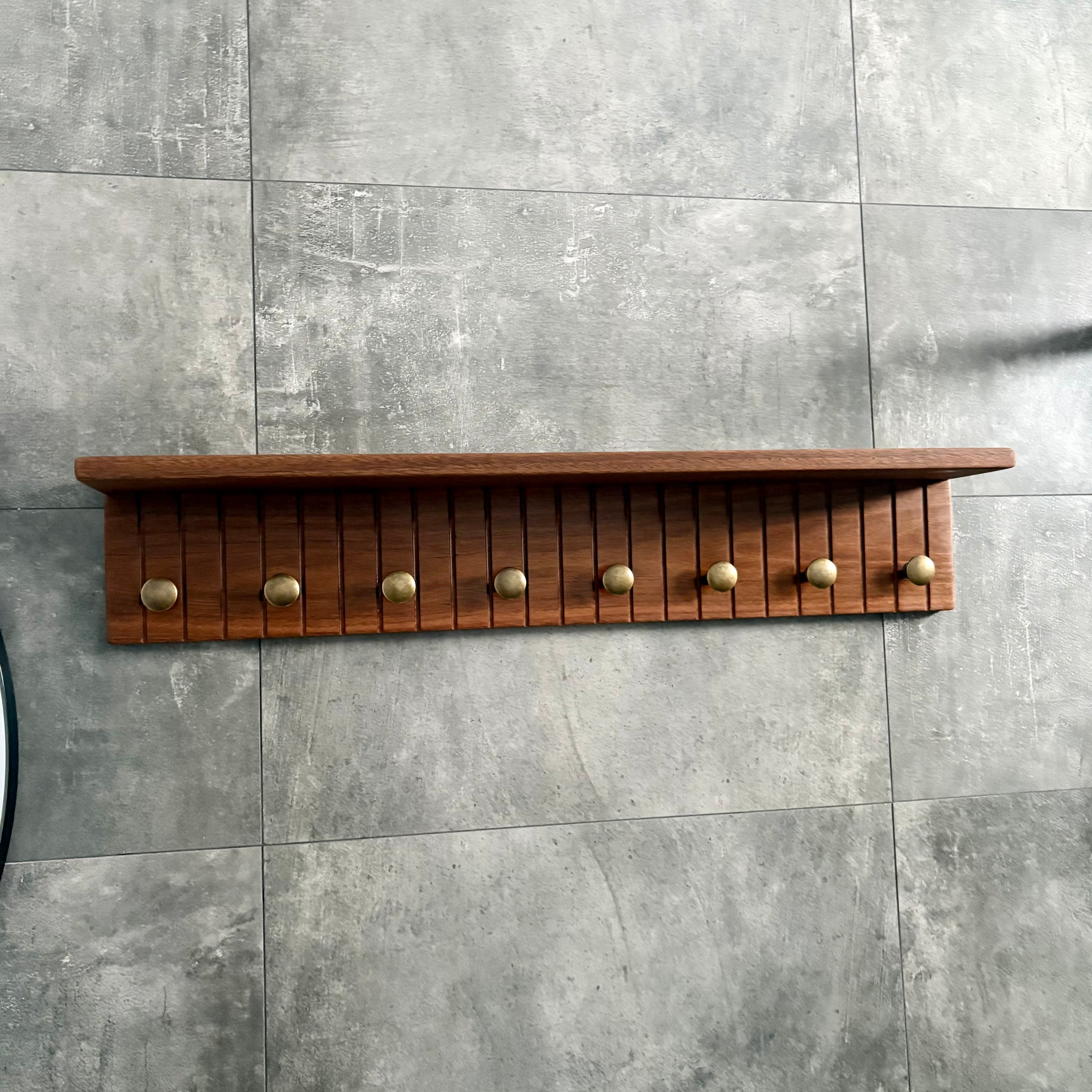 Spotted gum rustic wall shelf