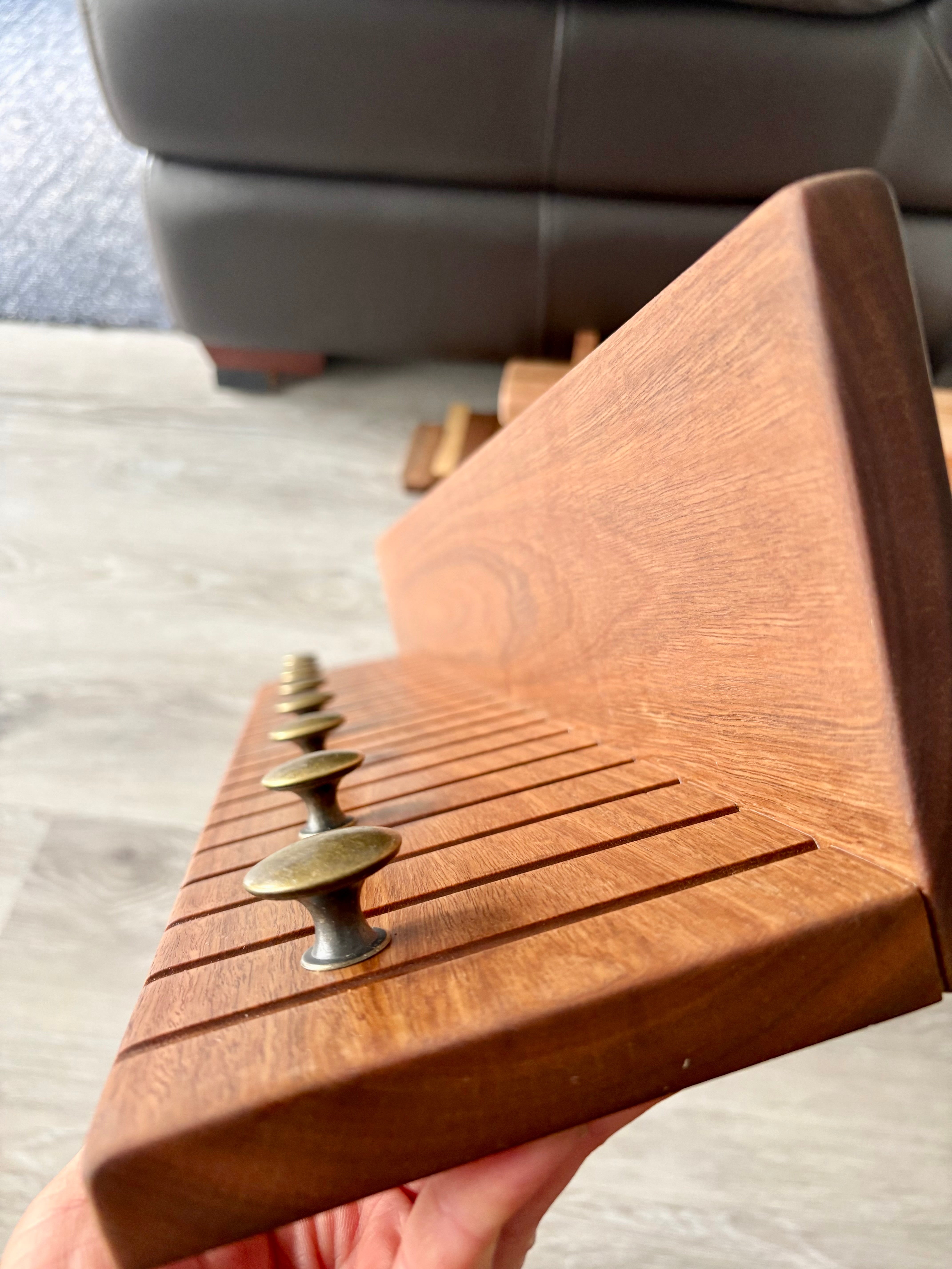 Spotted gum rustic wall shelf