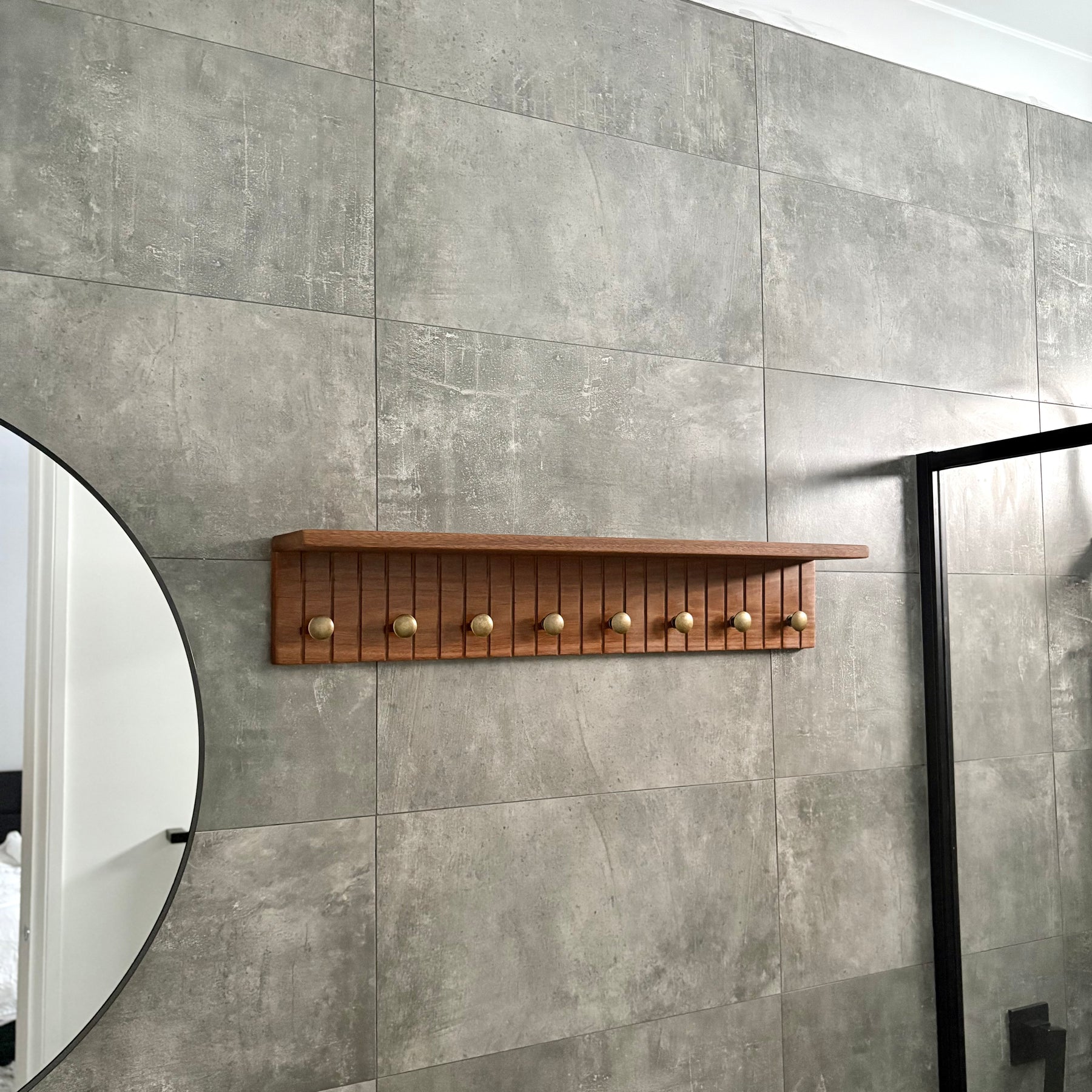 Spotted gum rustic wall shelf