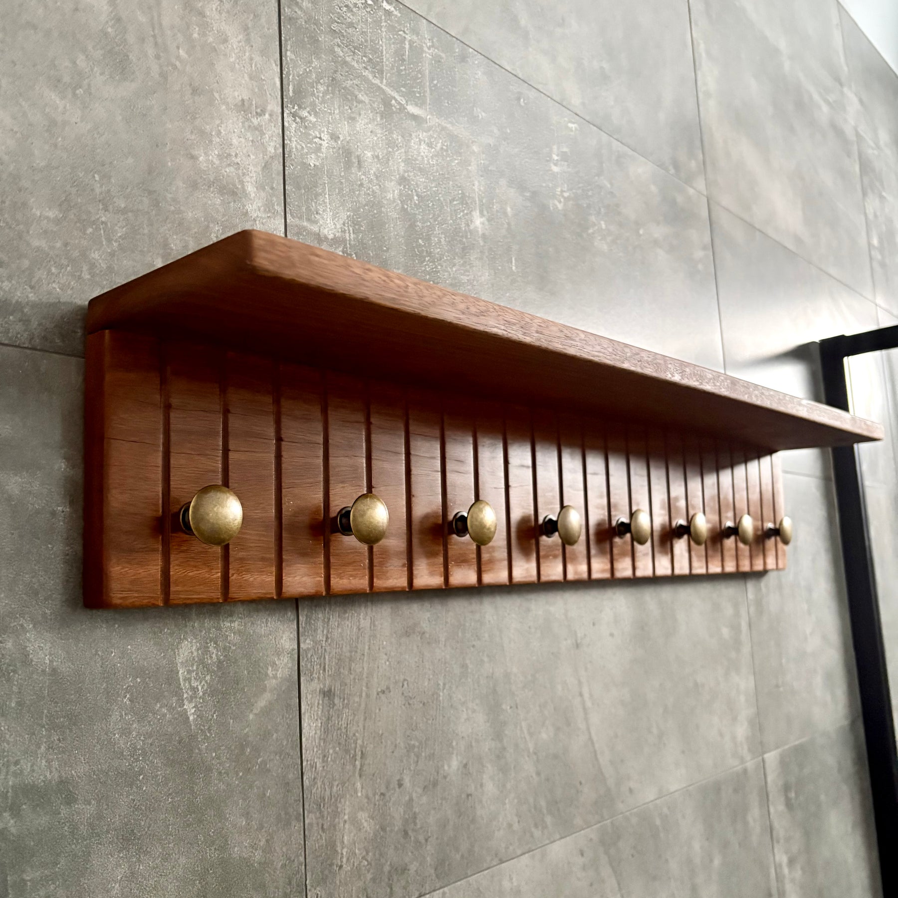 Spotted gum rustic wall shelf
