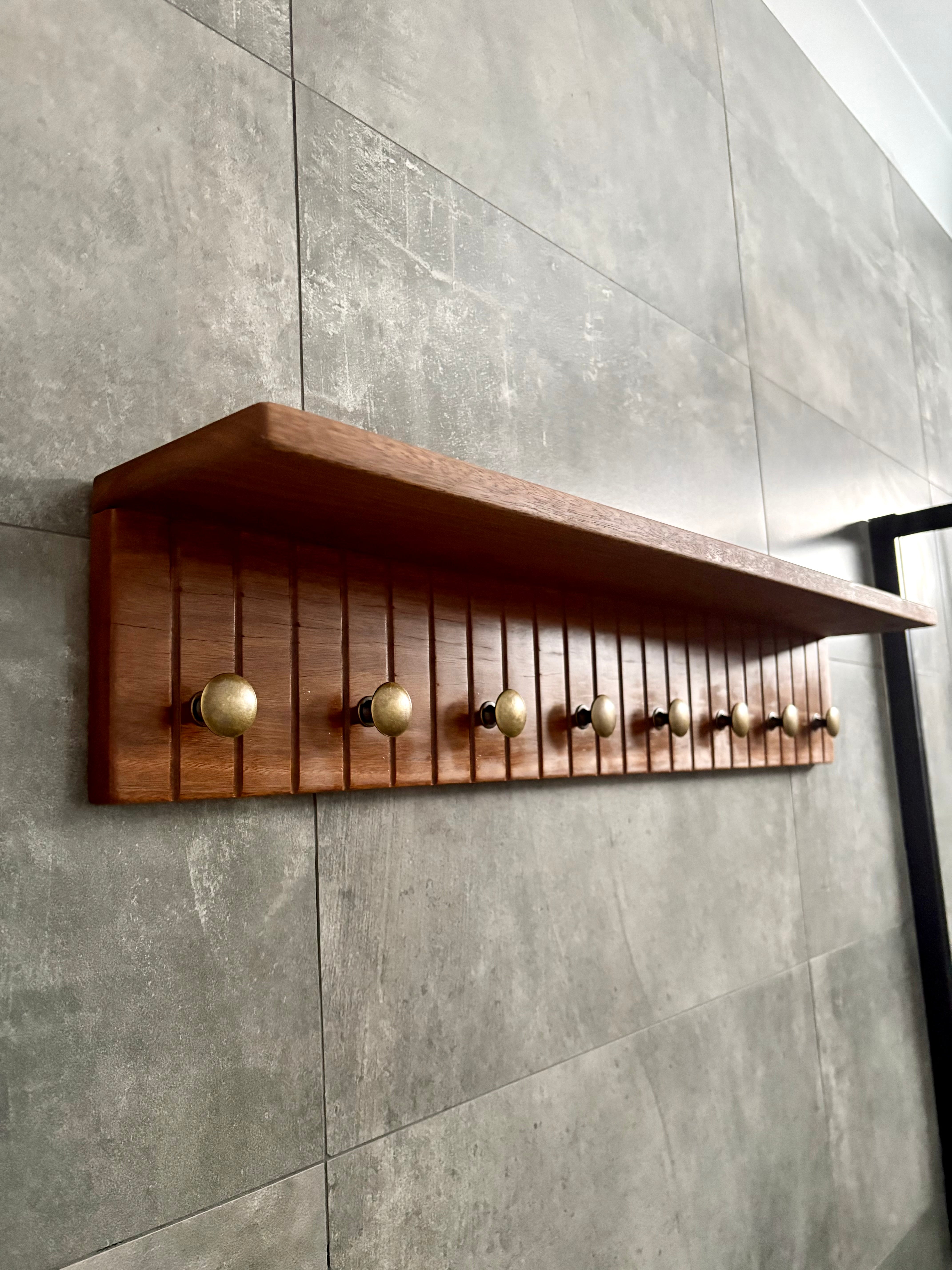 Spotted gum rustic wall shelf