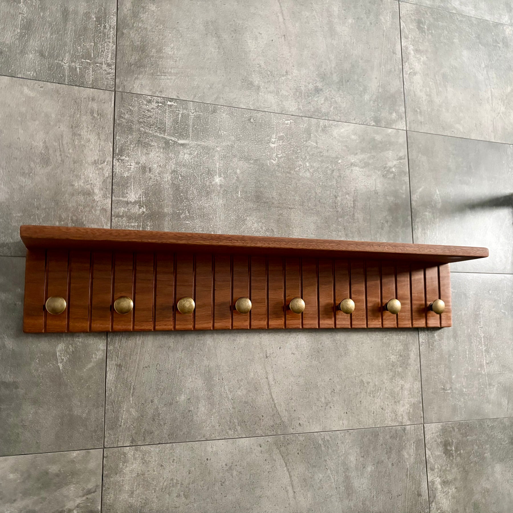Spotted gum rustic wall shelf