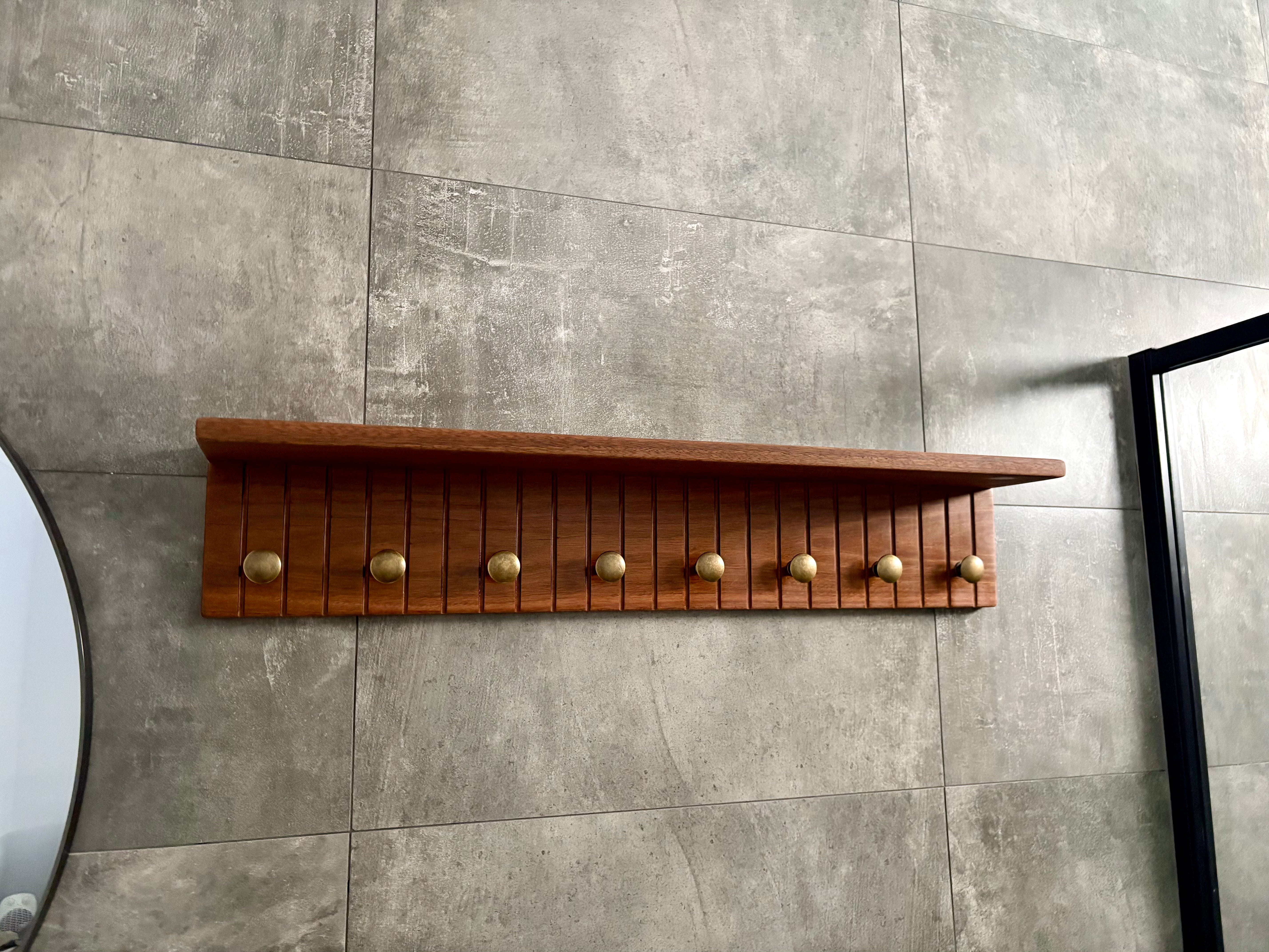 Spotted gum rustic wall shelf