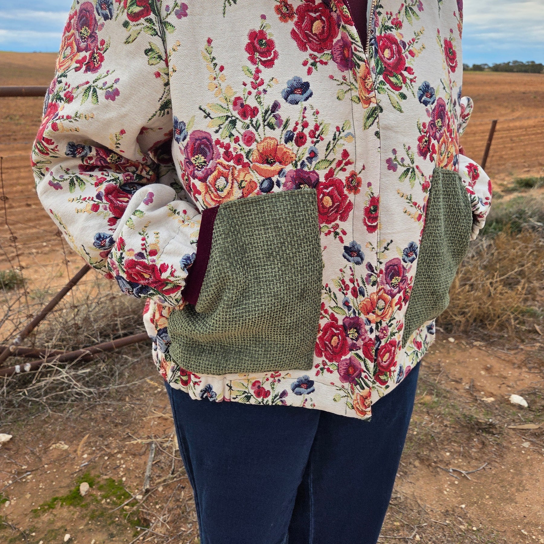 Mid Winter Floral - Retro Bomber jacket - L/XL