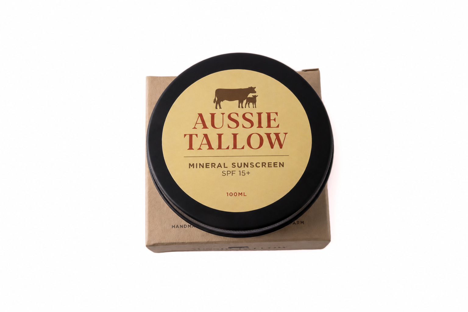 Natural Mineral Sunscreen SPF 15 | Broad Spectrum | Grass-Fed Tallow | 40 Minutes Water Resistant