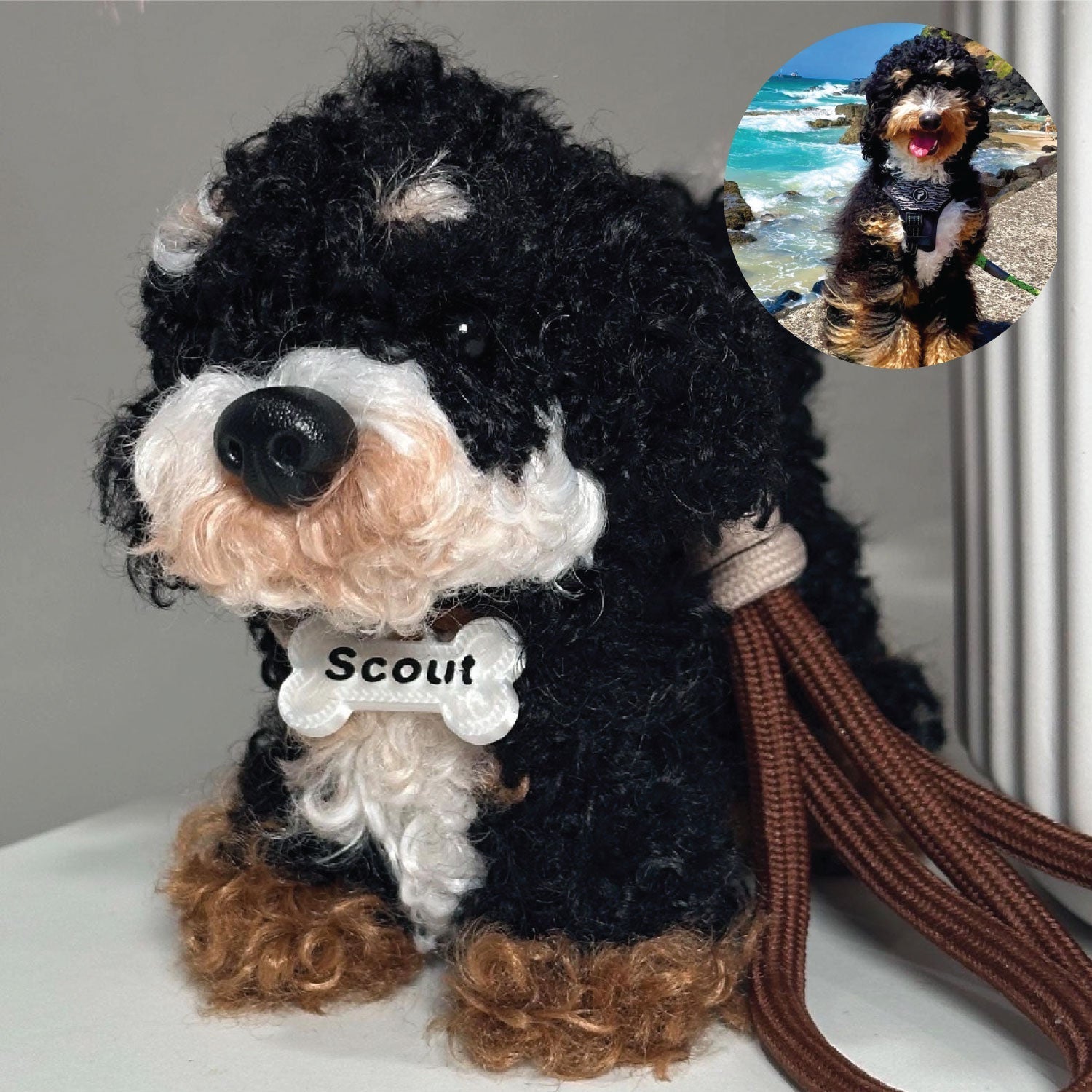 Custom Dog Replica from Photo, Poseable Art Doll, Pet Memorial Keepsake - Handmade Soft Sculpture, Personalised Plushie Ornament