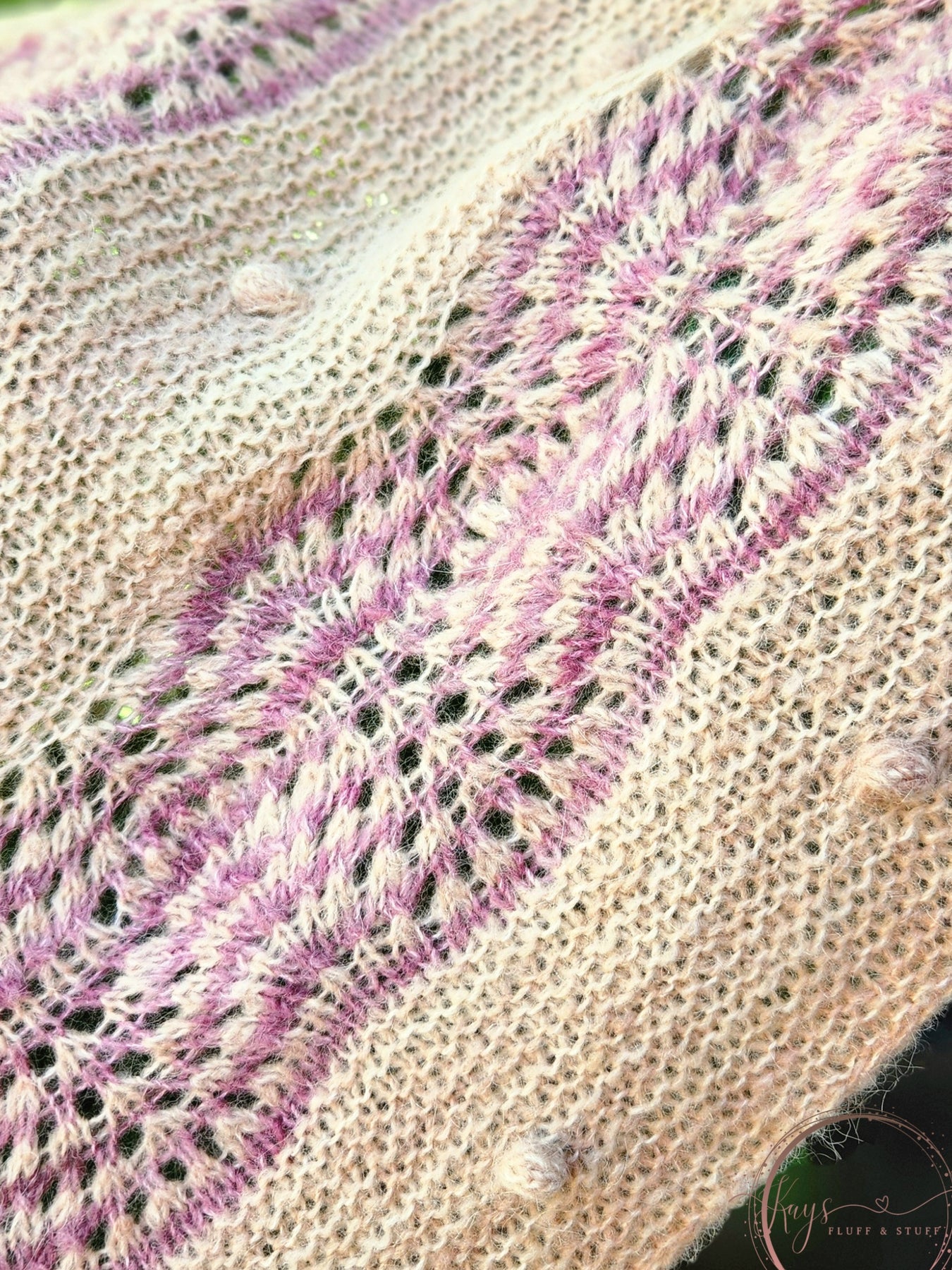Handknit Alpaca Blend Shawl / Wrap