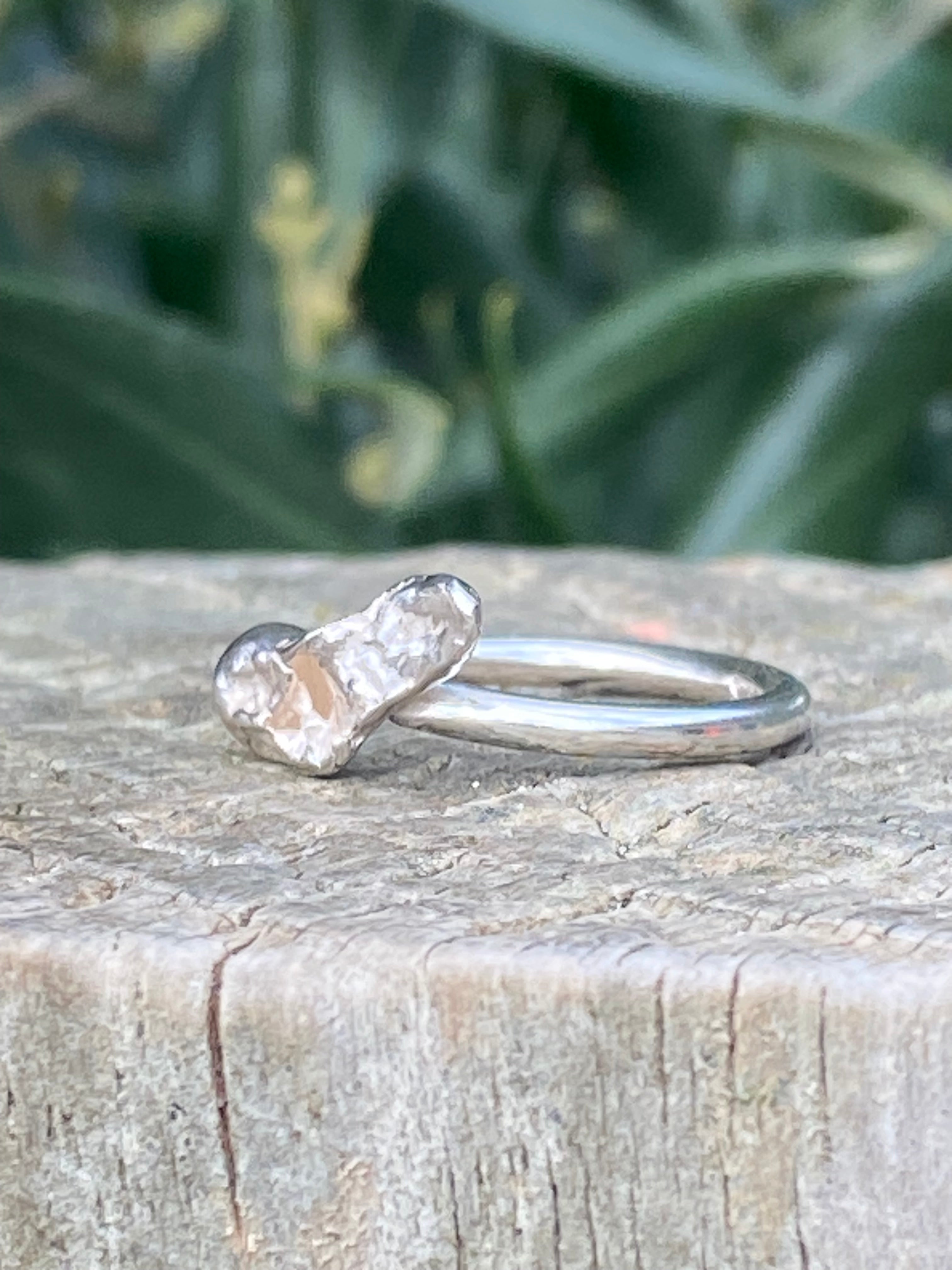 Drift Ring – Water Cast Sterling Silver – Size K