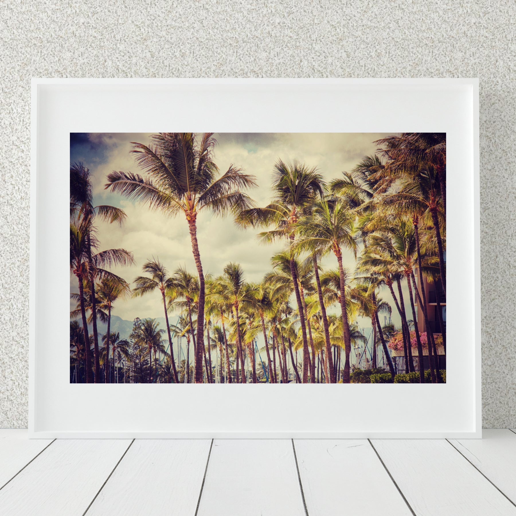 Vintage Inspired Palm Tree Wall Art Photo Print