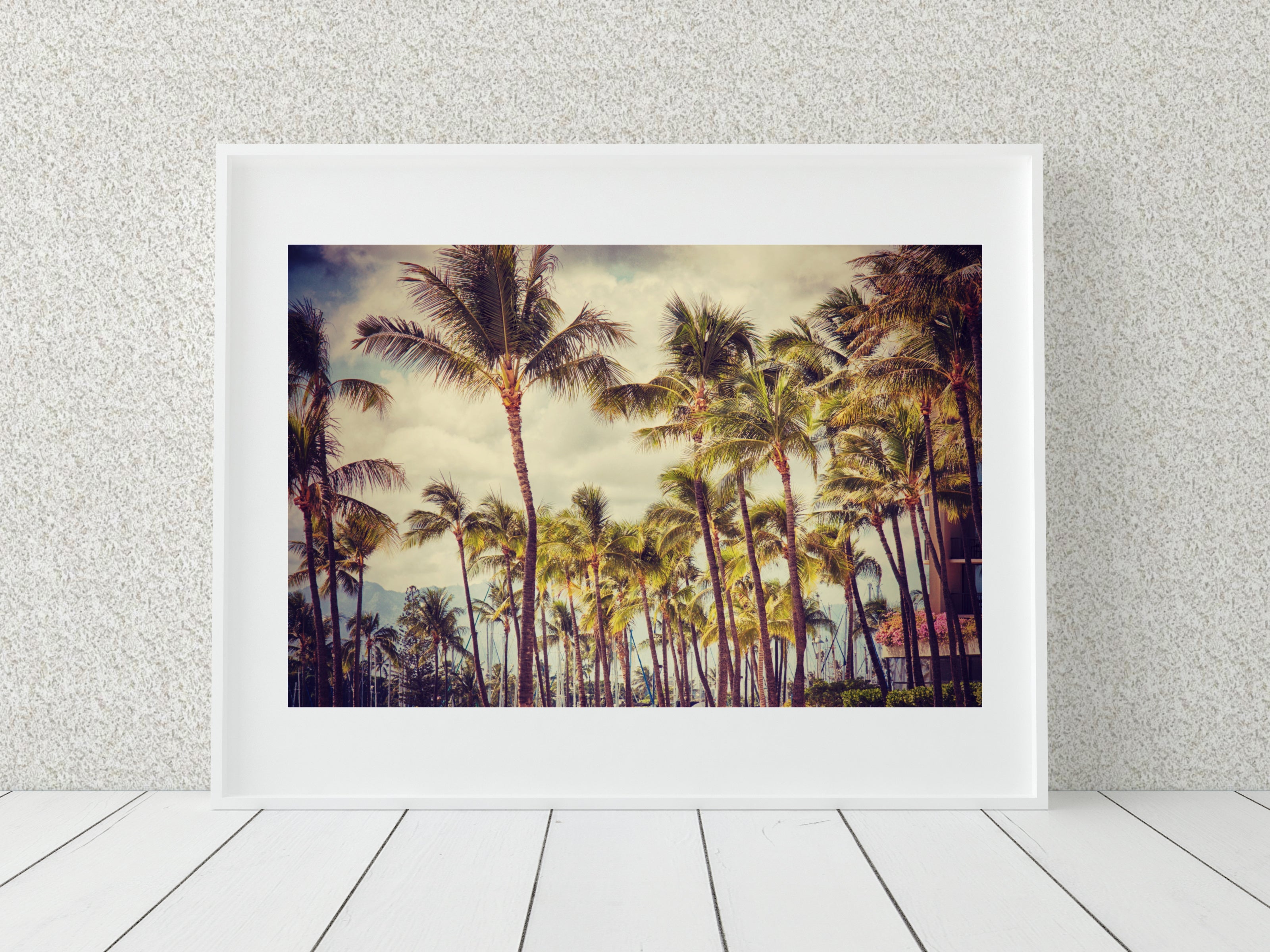 Vintage Inspired Palm Tree Wall Art Photo Print