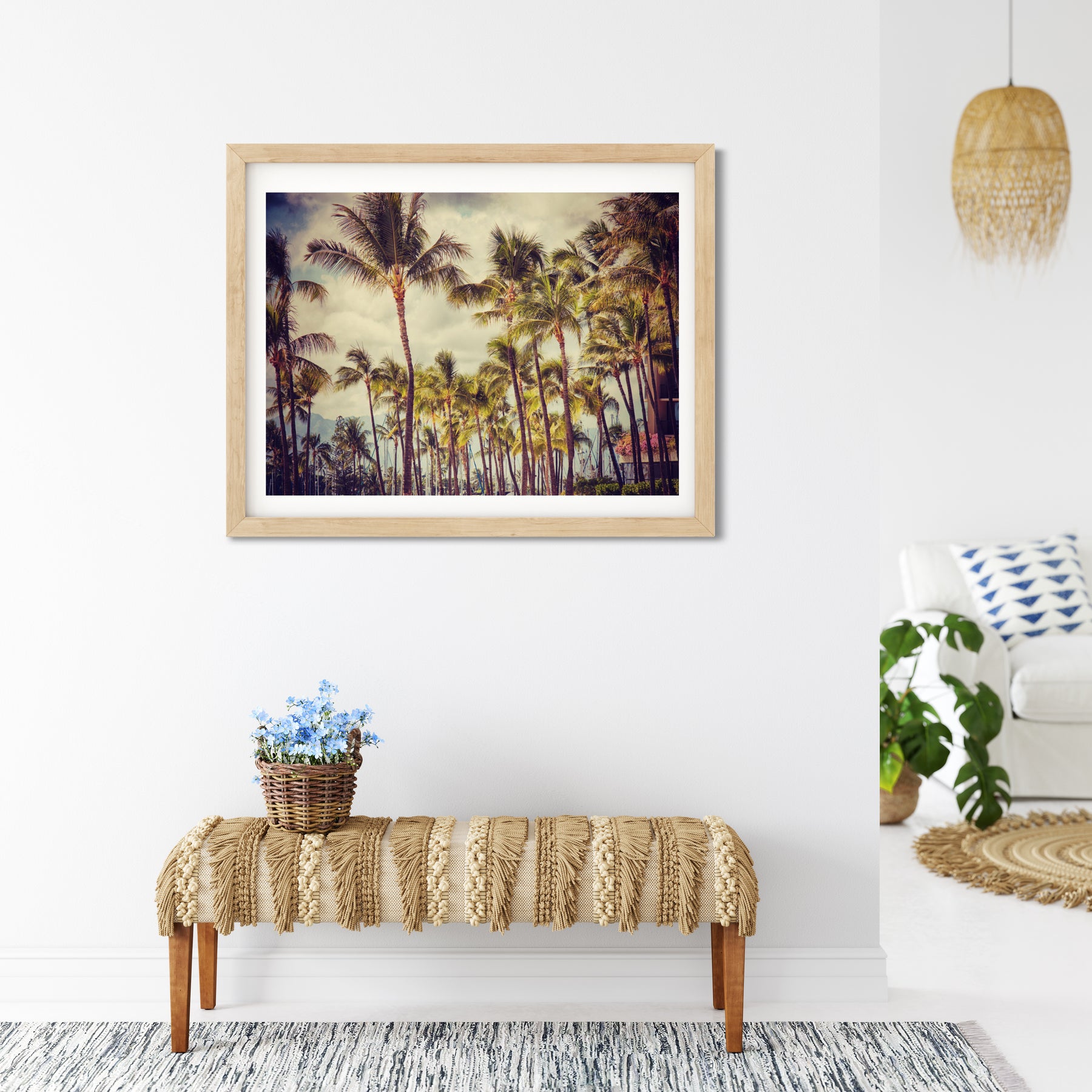 Vintage Inspired Palm Tree Wall Art Photo Print