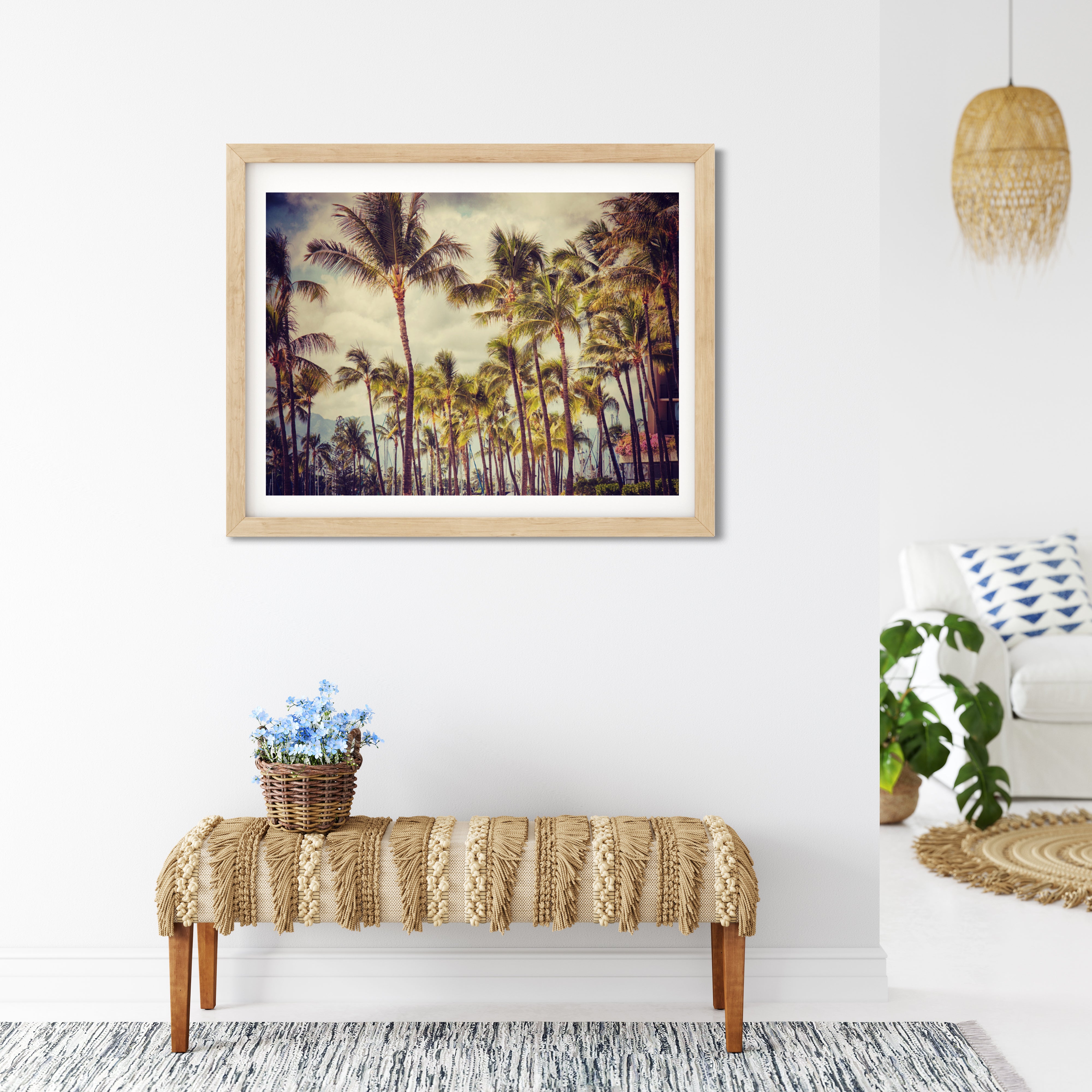 Vintage Inspired Palm Tree Wall Art Photo Print