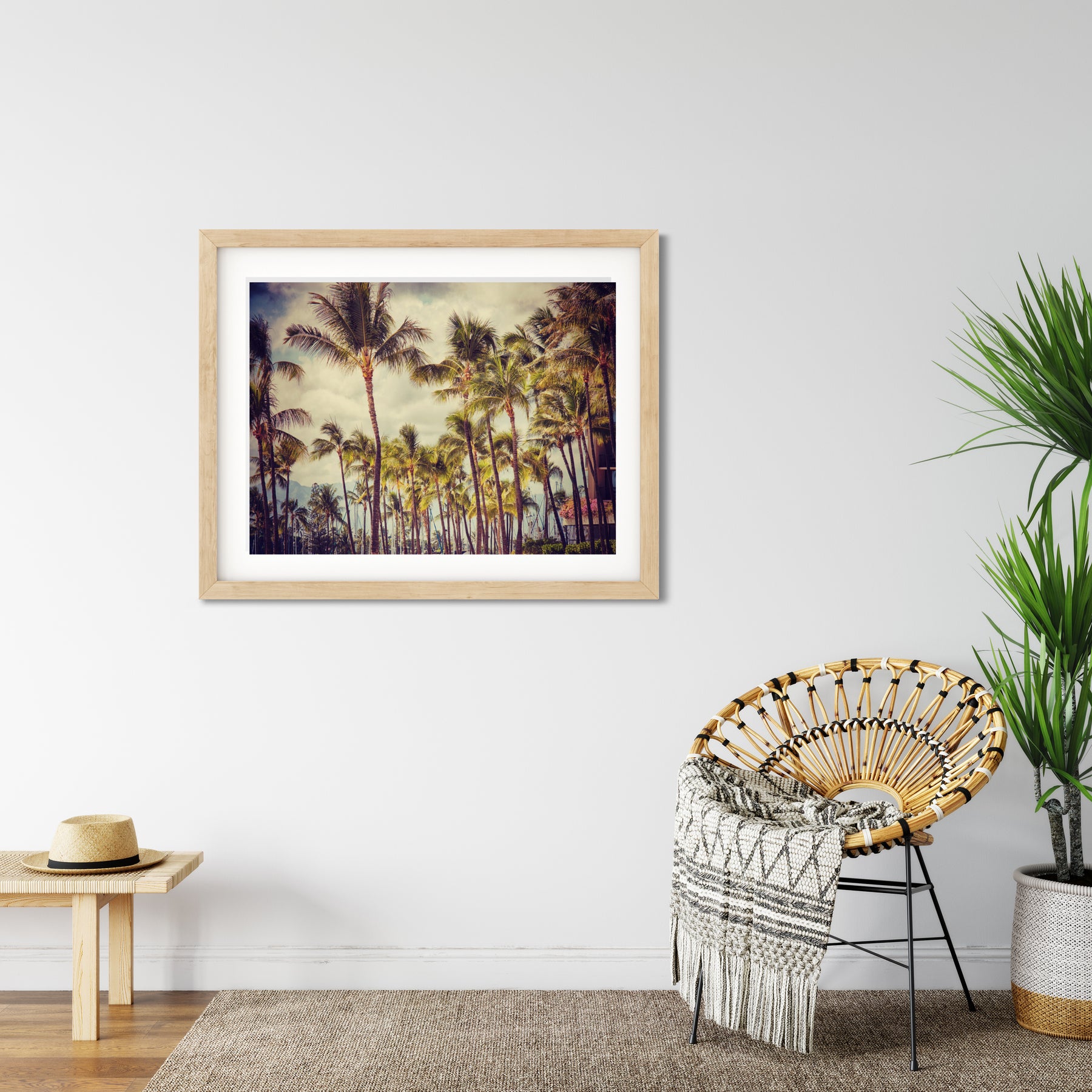 Vintage Inspired Palm Tree Wall Art Photo Print