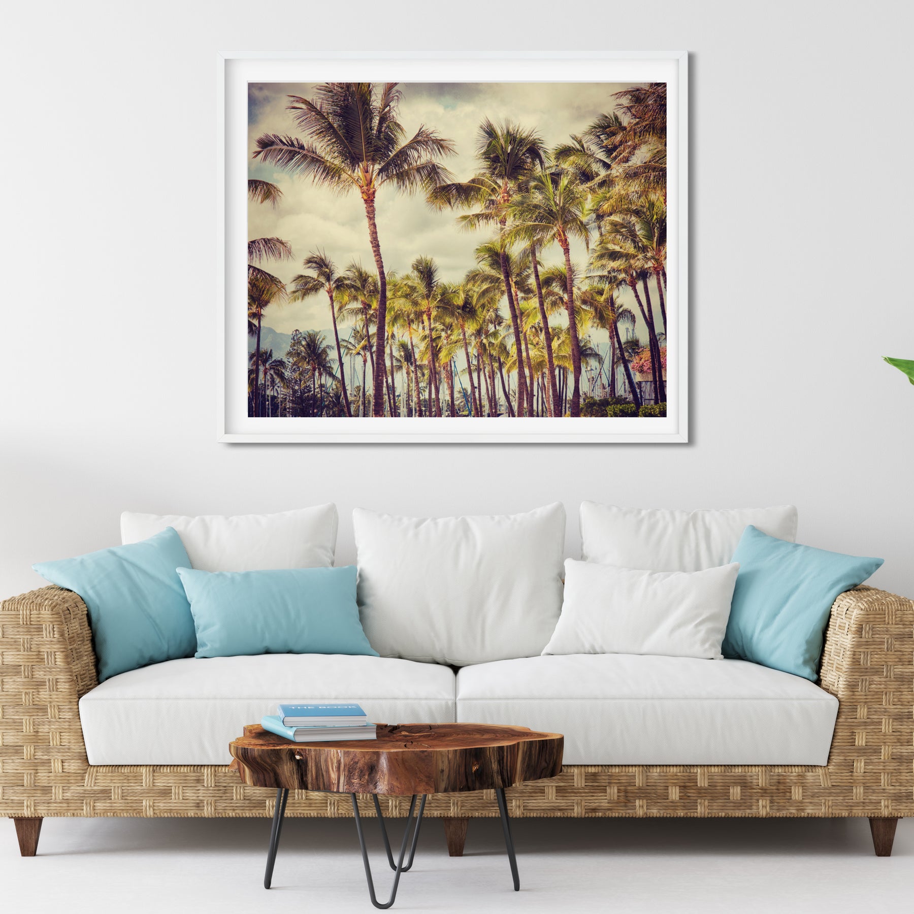 Vintage Inspired Palm Tree Wall Art Photo Print