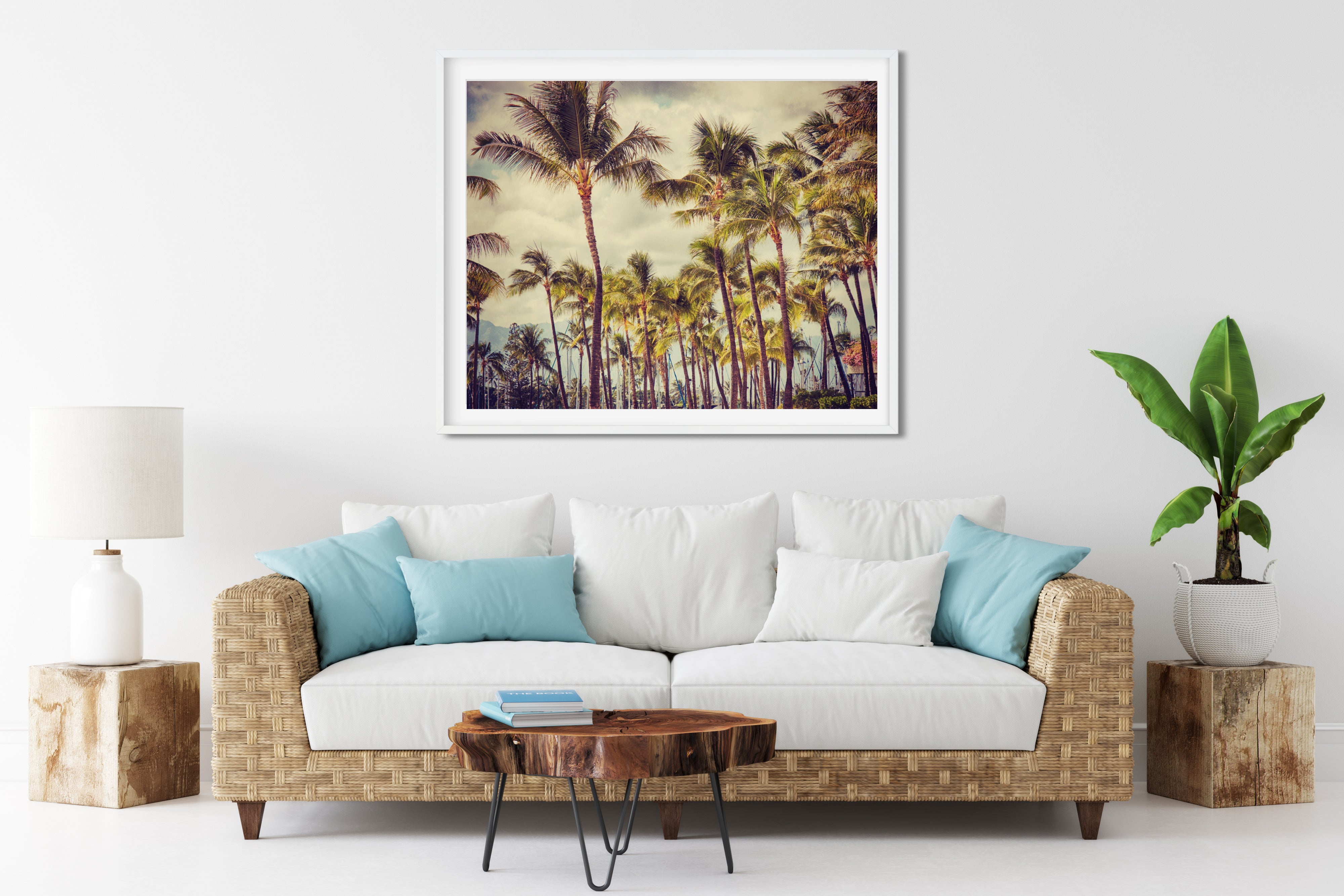 Vintage Inspired Palm Tree Wall Art Photo Print