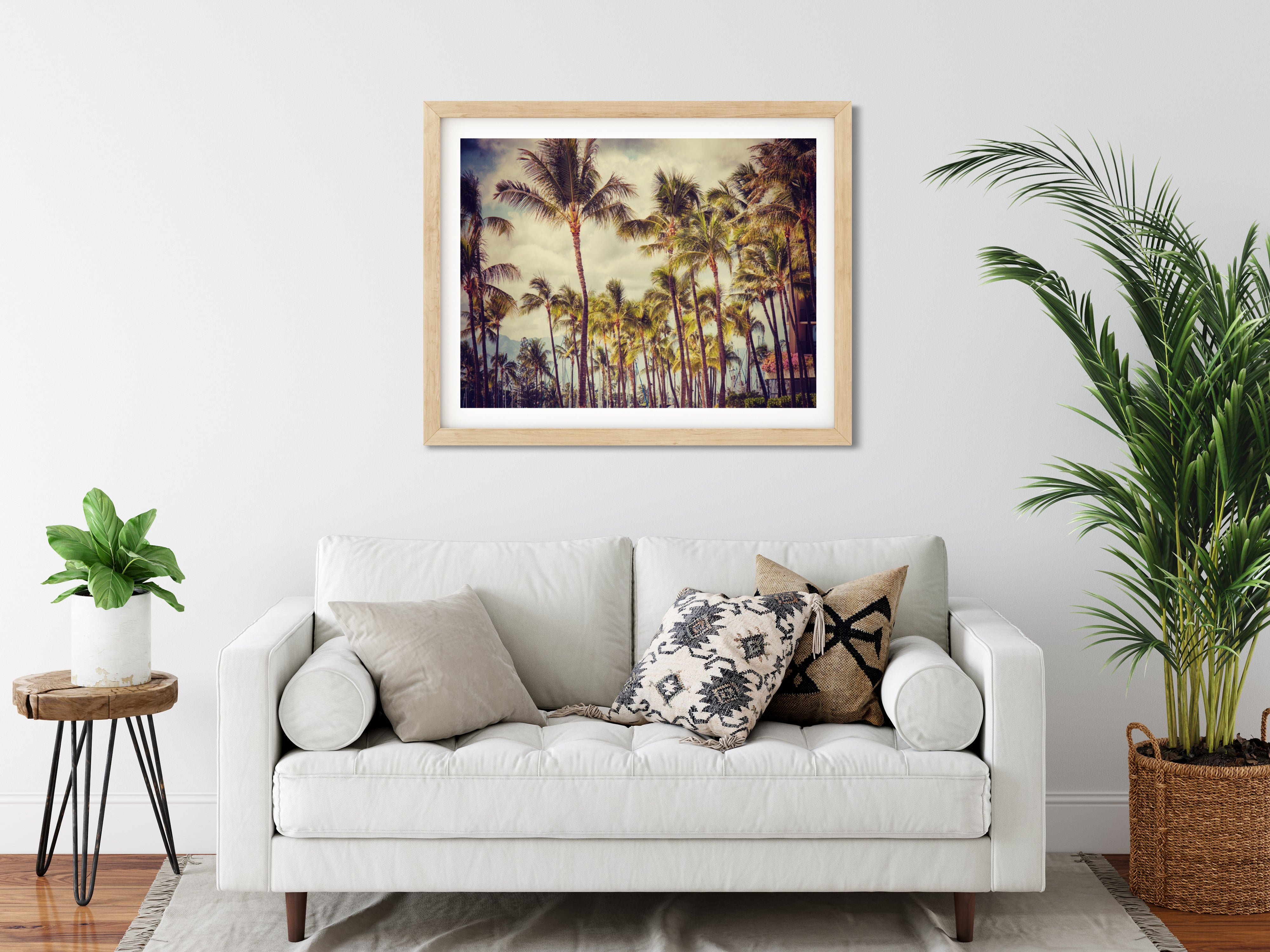 Vintage Inspired Palm Tree Wall Art Photo Print