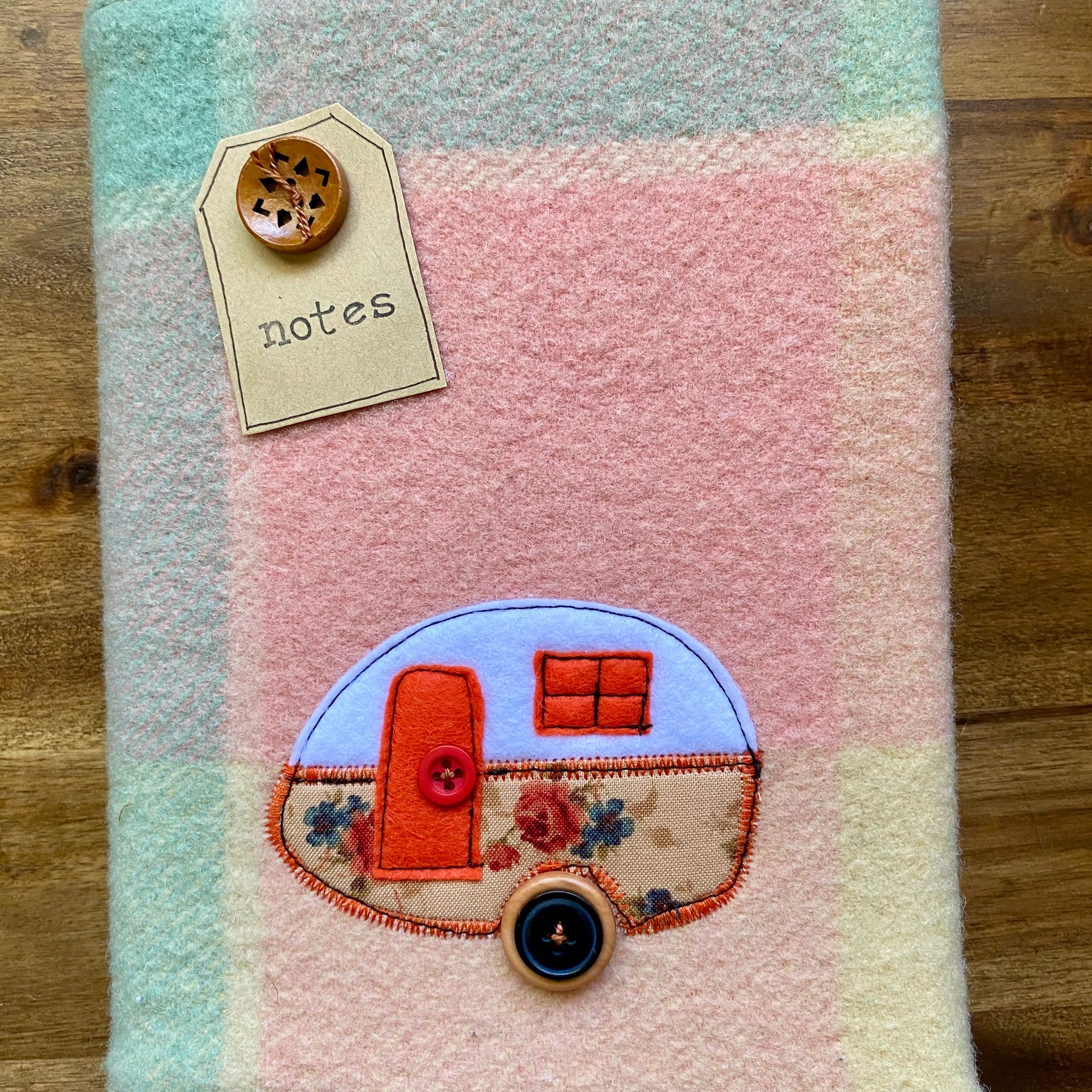 A5 Upcycled Notebook Vintage Caravan - Multi