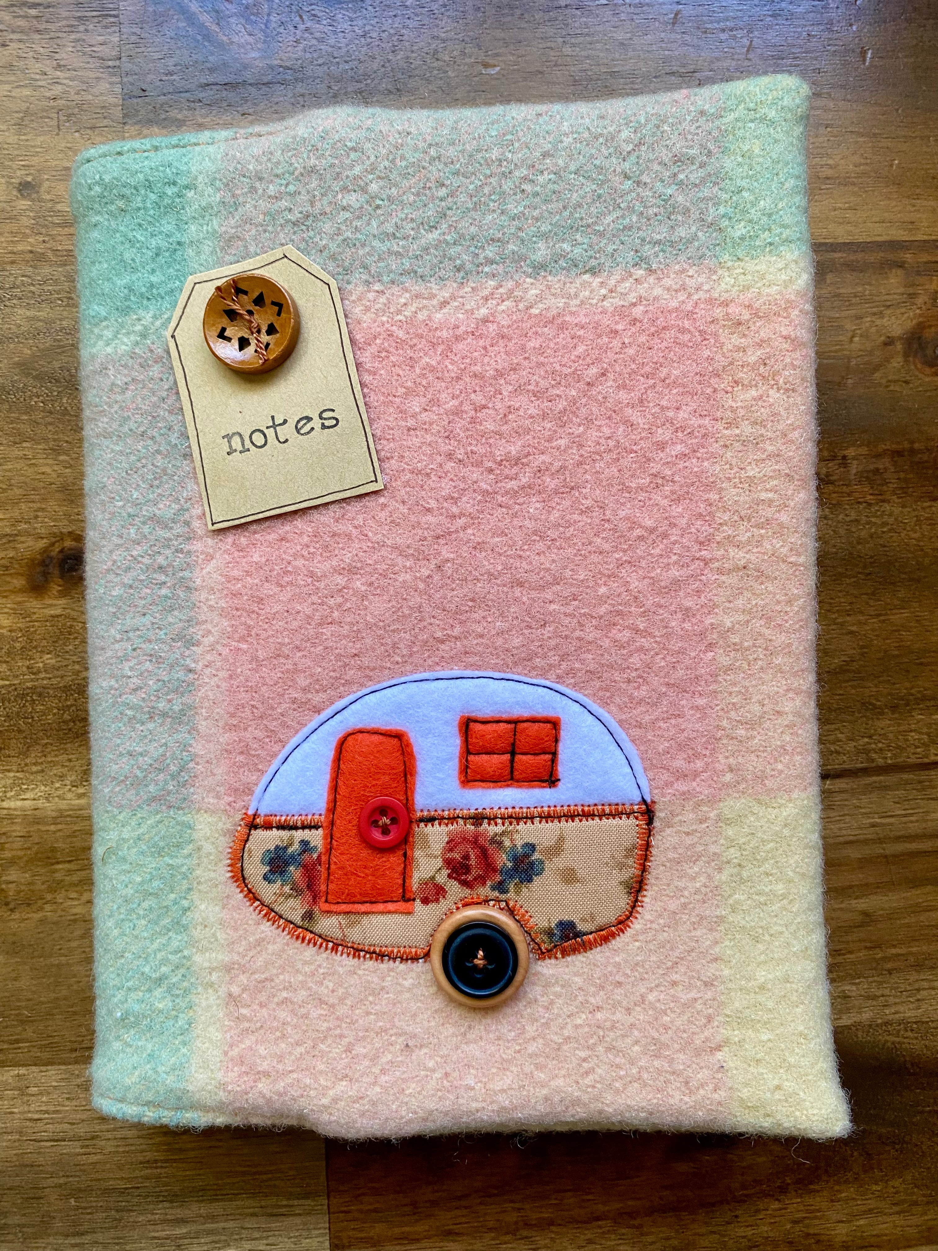 A5 Upcycled Notebook Vintage Caravan - Multi