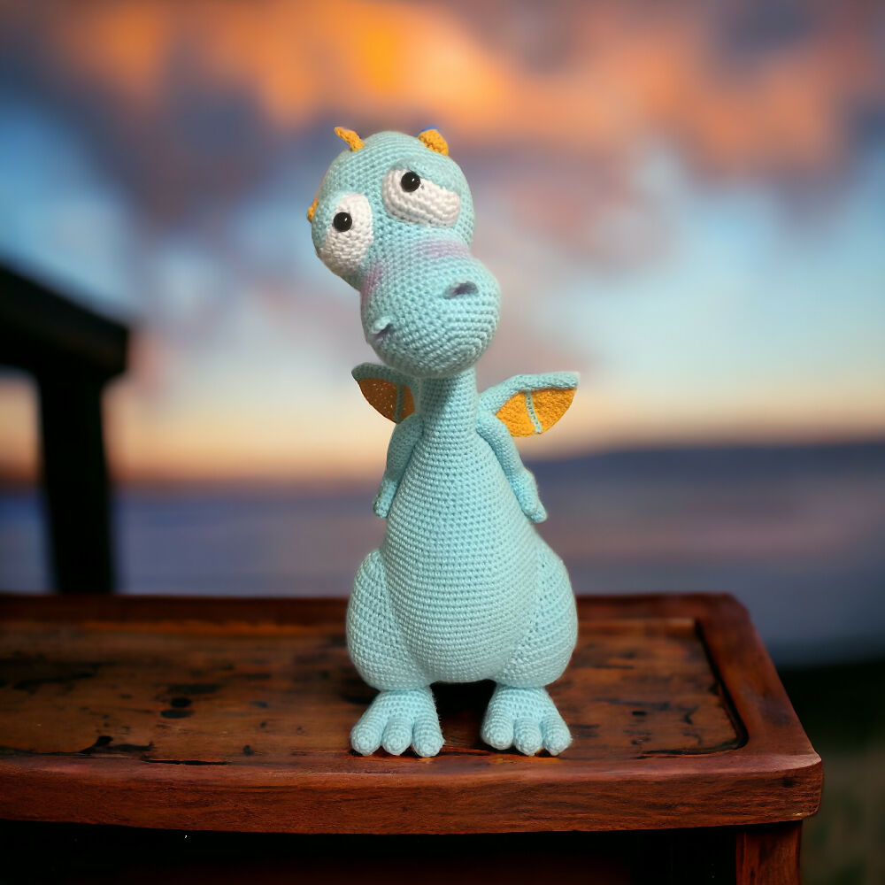Crochet Shy Dinosaur