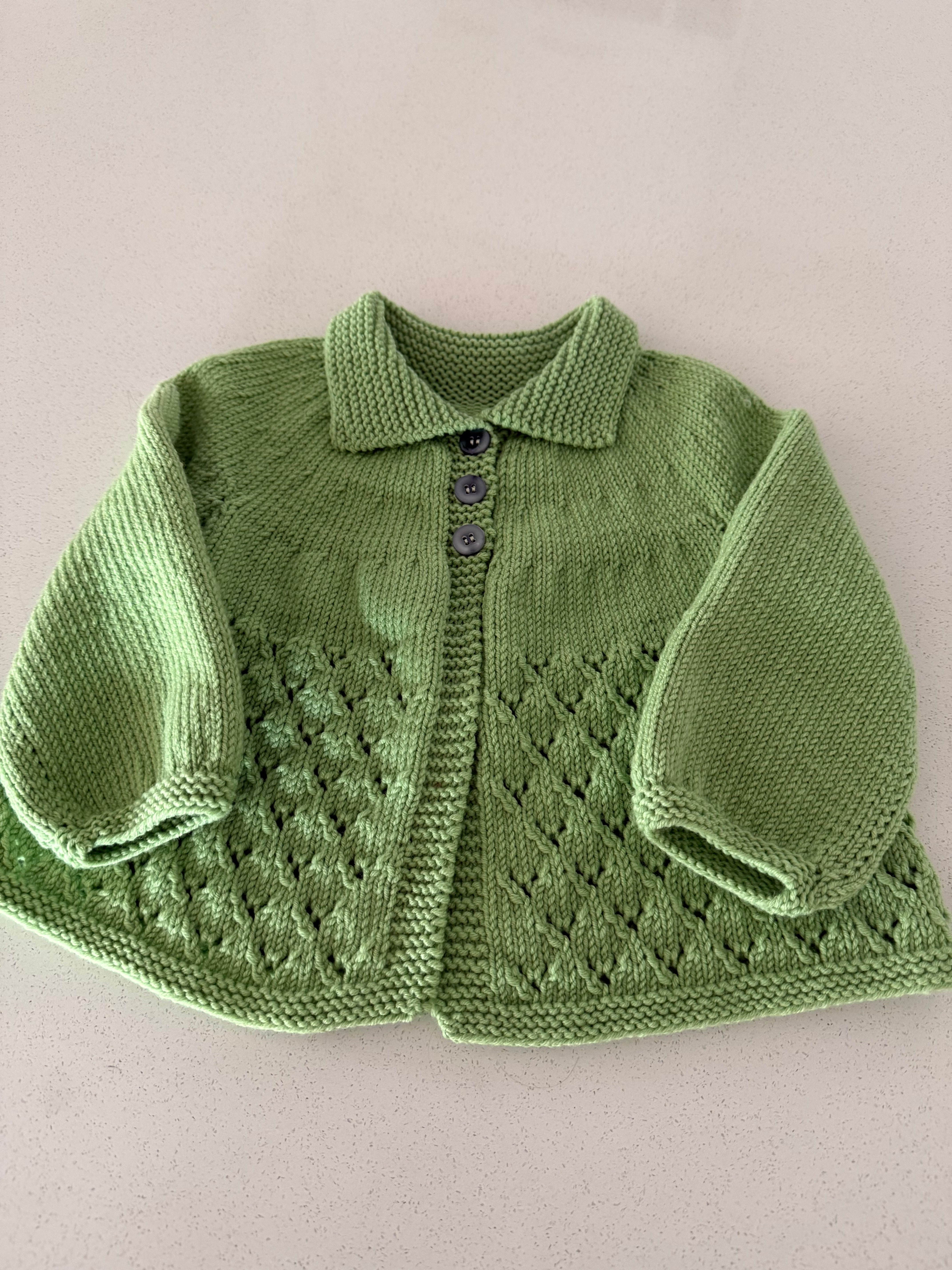 Lace and Diamond Cardigan, Size 12-18months