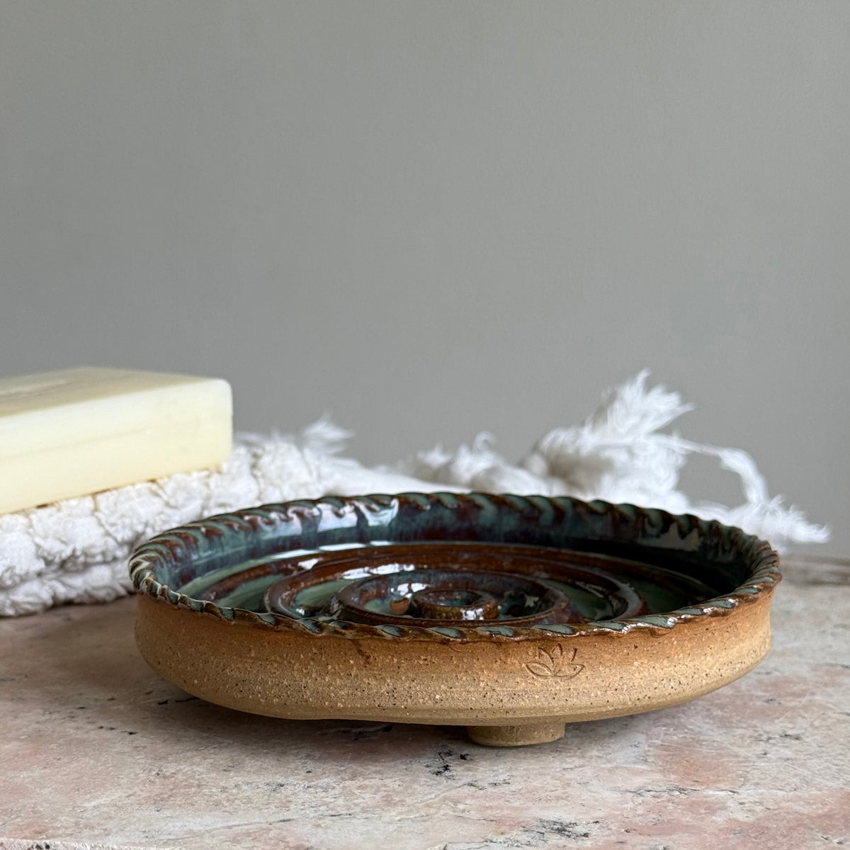 Handmade Ceramic Soap Dish | Footed Soap & Shampoo Bar Holder