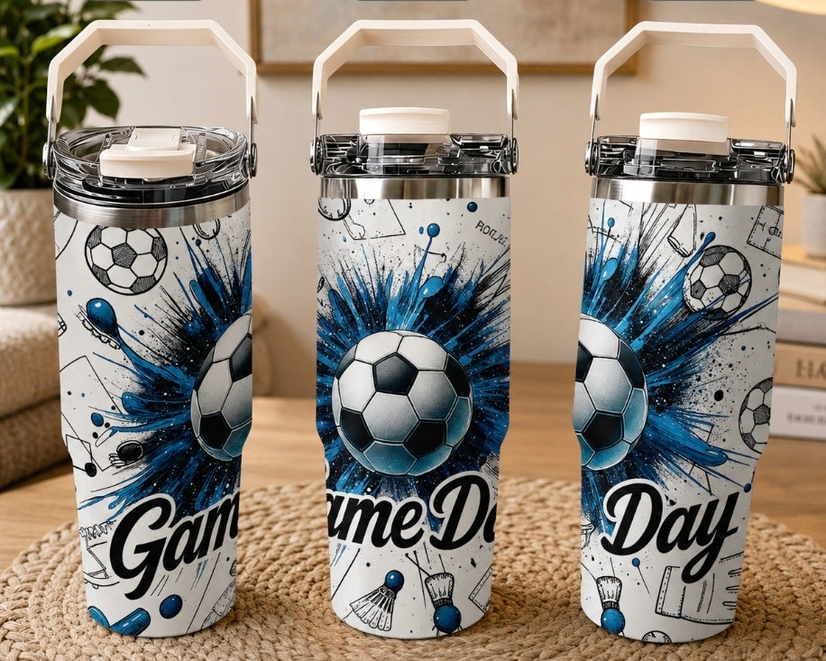 🥤 NEW 30oz Premium Hot Or Cold Tumblers with Carry Handle 🥤 & Free Cleaning Brush