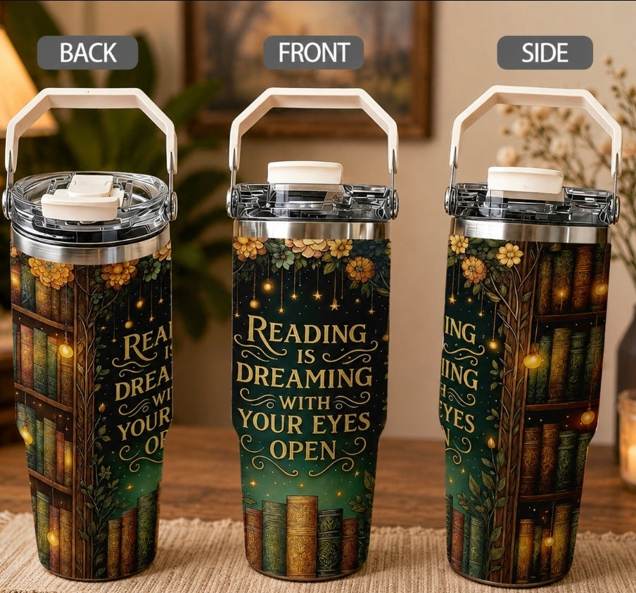🥤 NEW 30oz Premium Hot Or Cold Tumblers with Carry Handle 🥤 & Free Cleaning Brush